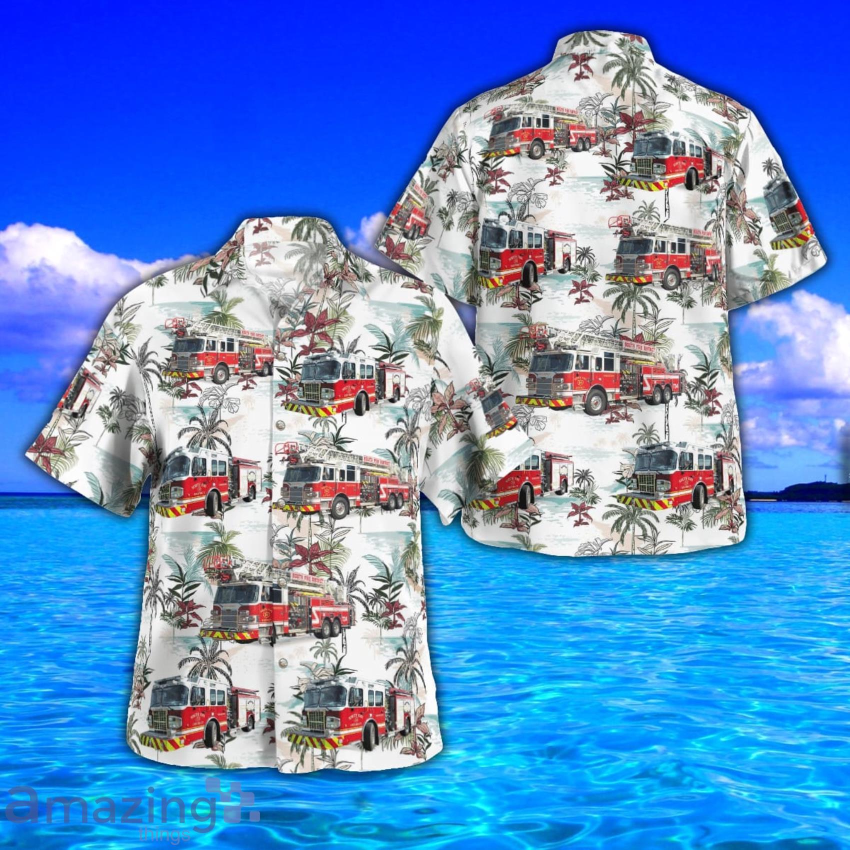 Middletown South Fire District Tropical Style AOP Short Sleeve Hawaiian Shirt And Beach Short Product Photo 1