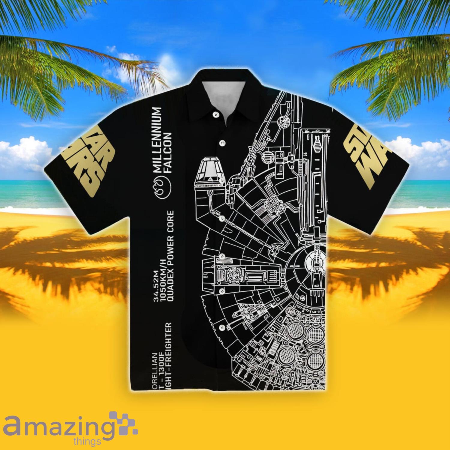 Millennium Falcon Short Sleeve Hawaiian Shirt Product Photo 1