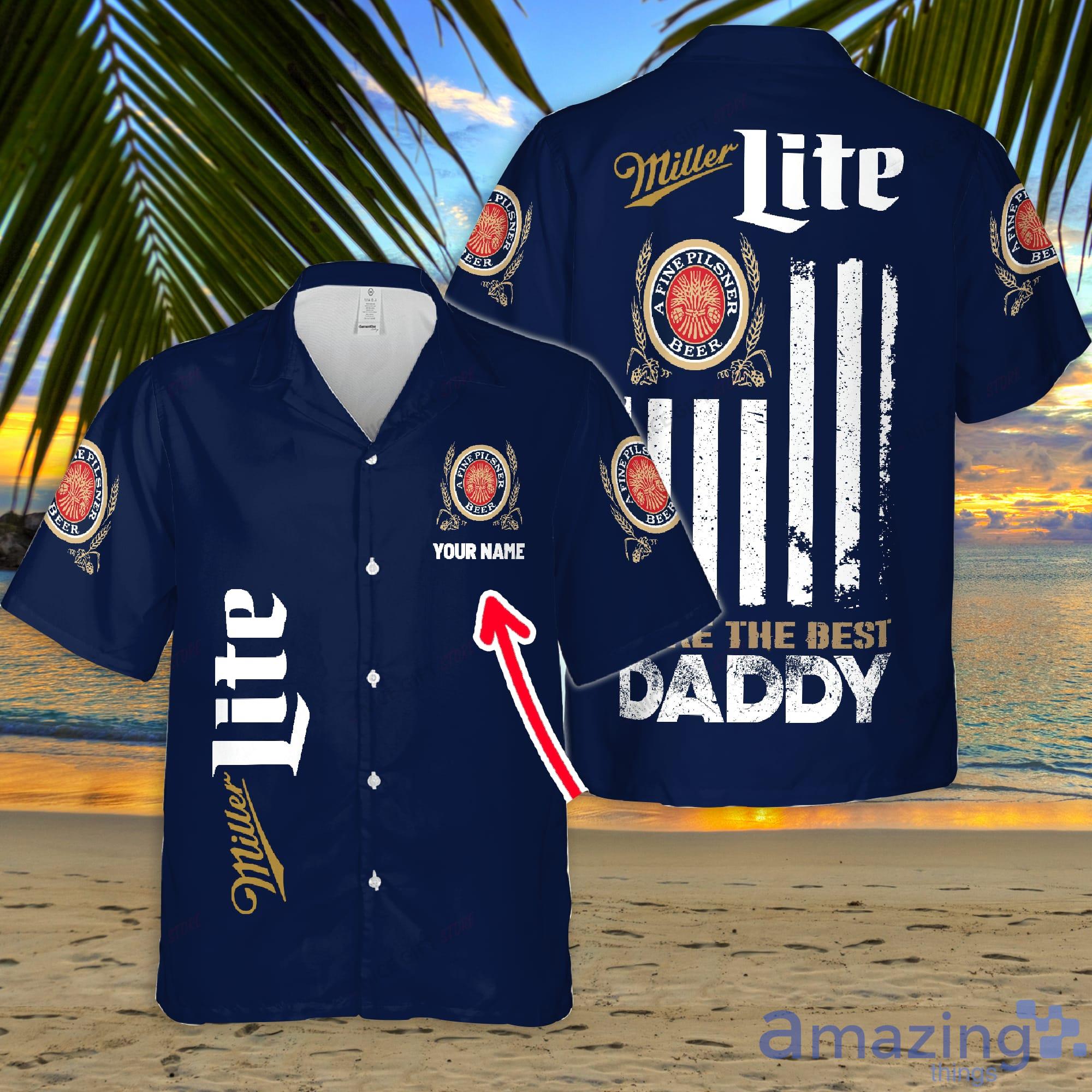 Miller Lite Collection Custom Name Hawaiian Shirt Love Beer Gift