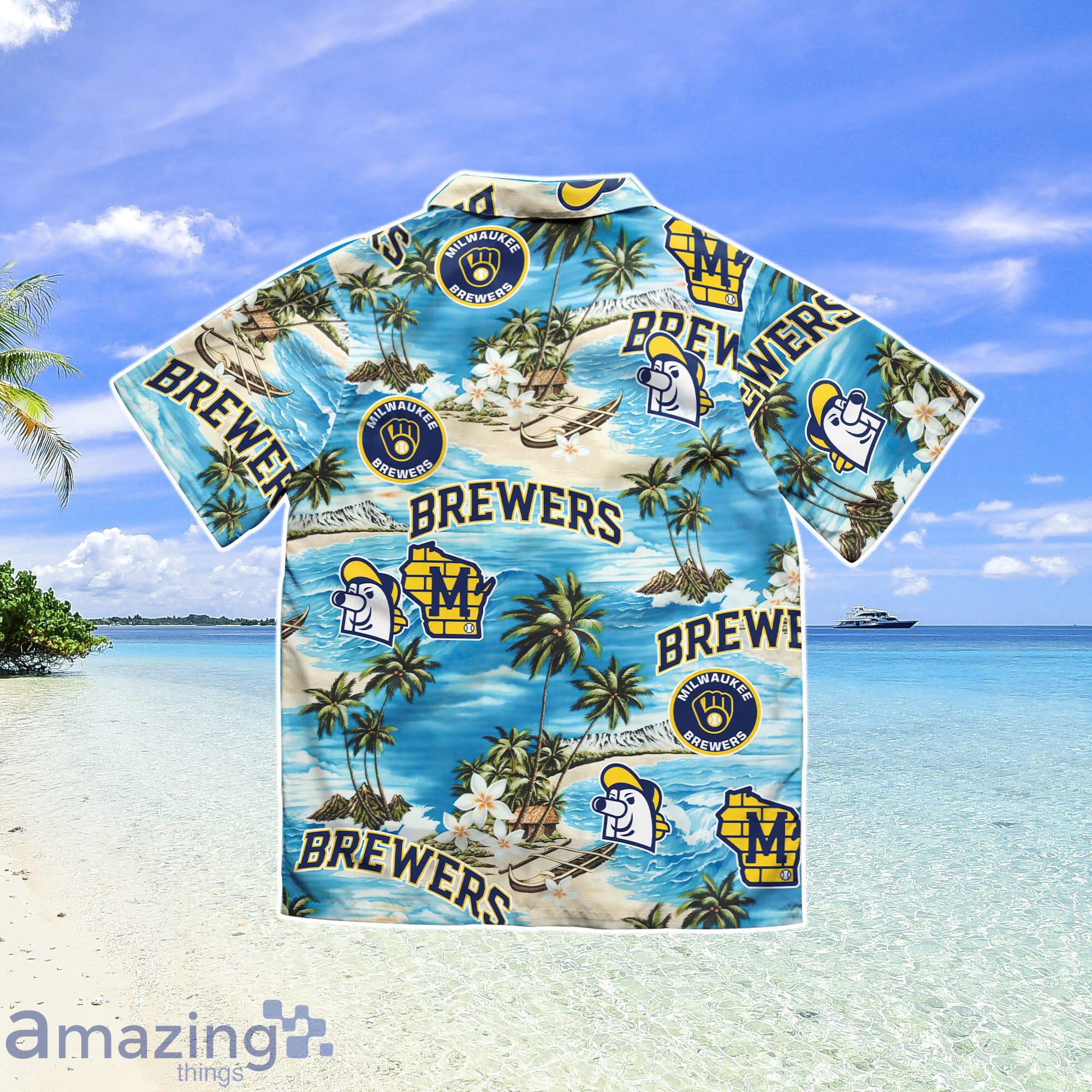 Milwaukee Brewers Hawaiian Shirt Seaside Aloha Shirt - Trendy Aloha