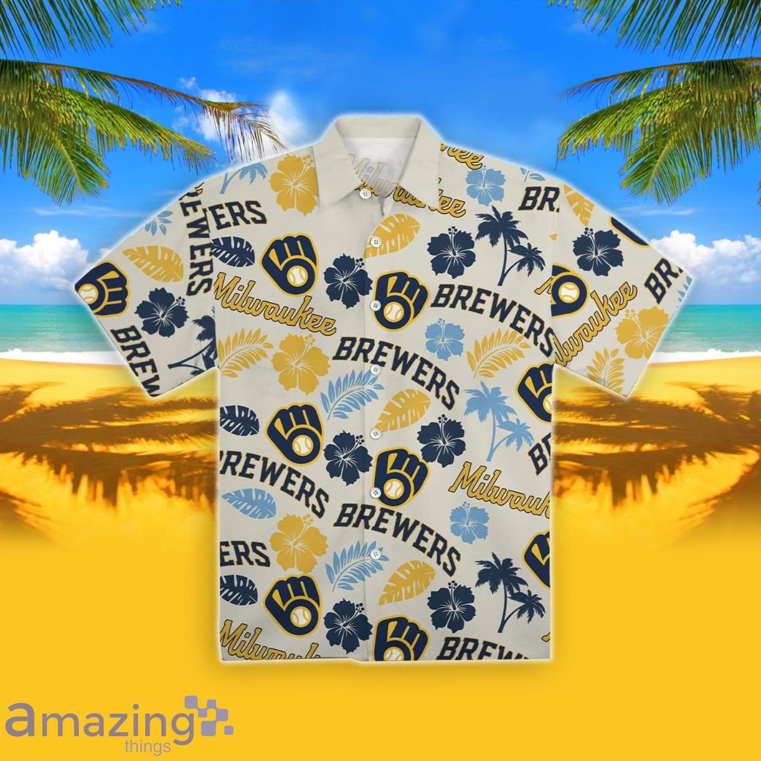 Milwaukee Brewers Hawaiian Shirt Men Women - T-shirts Low Price