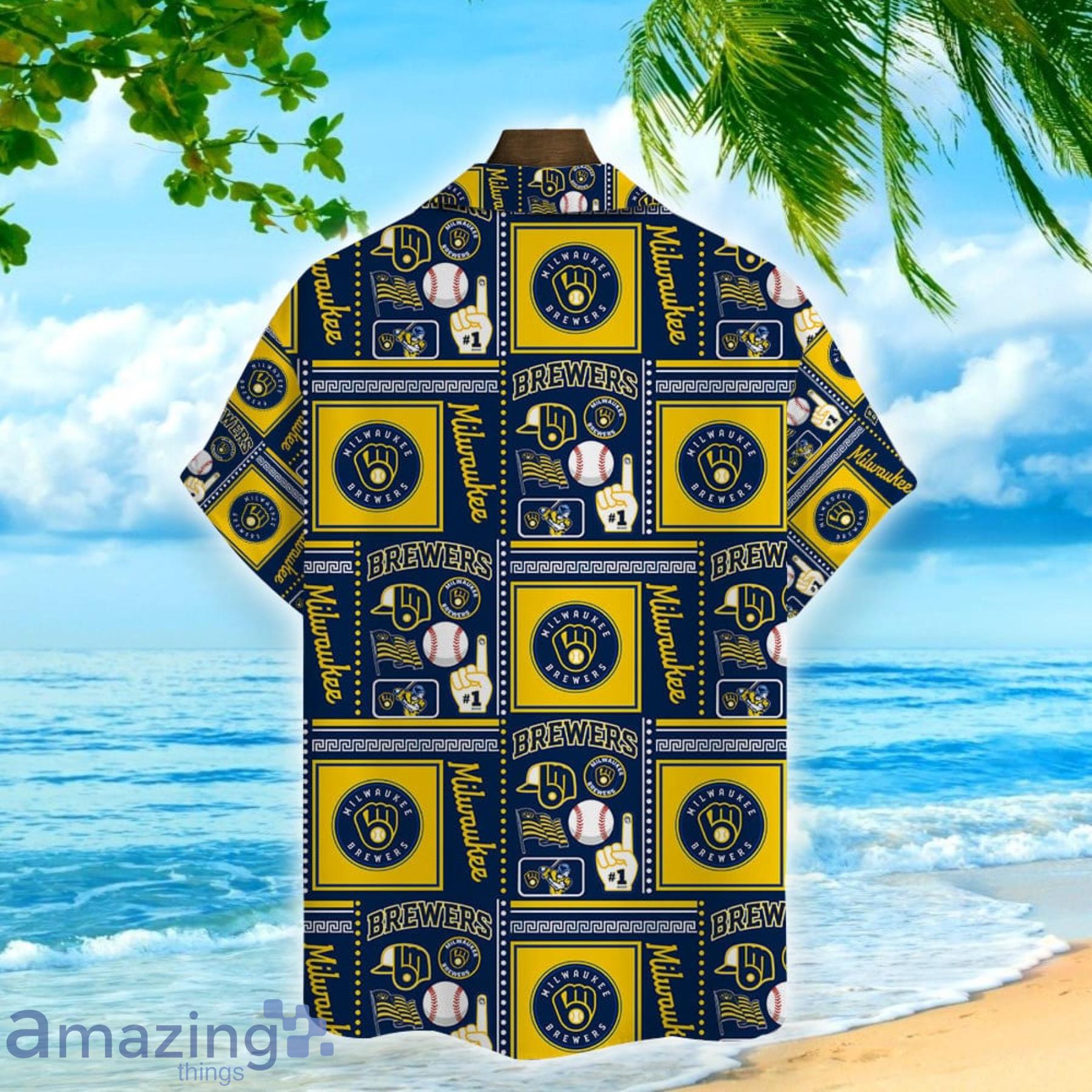 MLB Milwaukee Brewers Hawaiian Shirt Lush Bloom Beach Lovers Gift