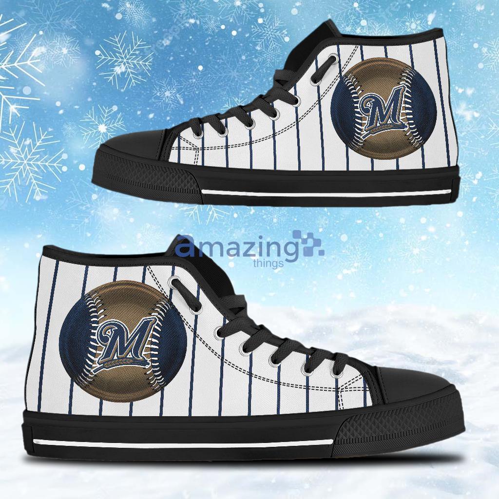 Milwaukee Brewers MLB Baseball Custom Canvas High Top Shoes Product Photo 1