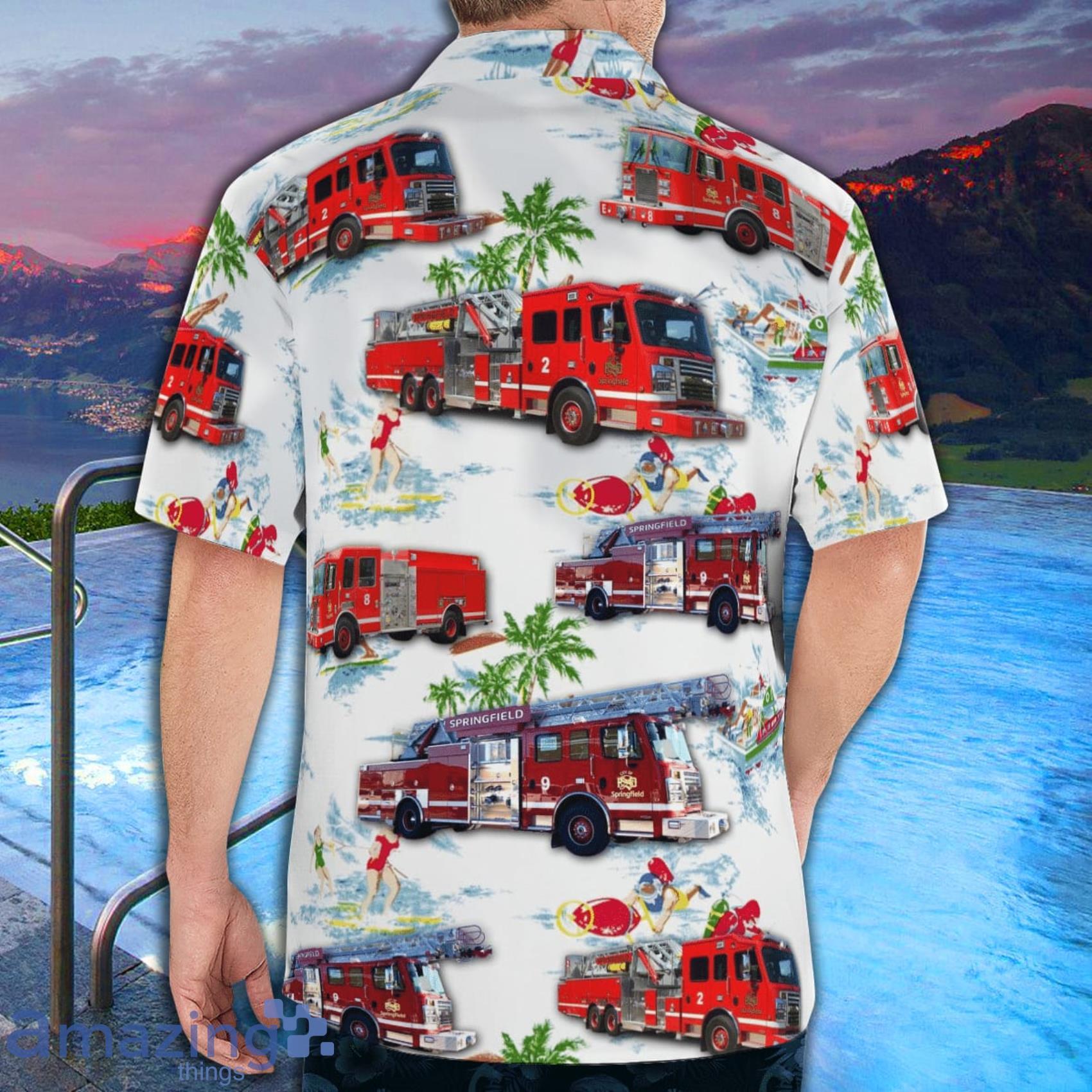 Missouri, Springfield Fire Department Tropical Style Hawaiian Shirt image Missouri, Springfield Fire Department Tropical Style Hawaiian Shirt Product Photo 2