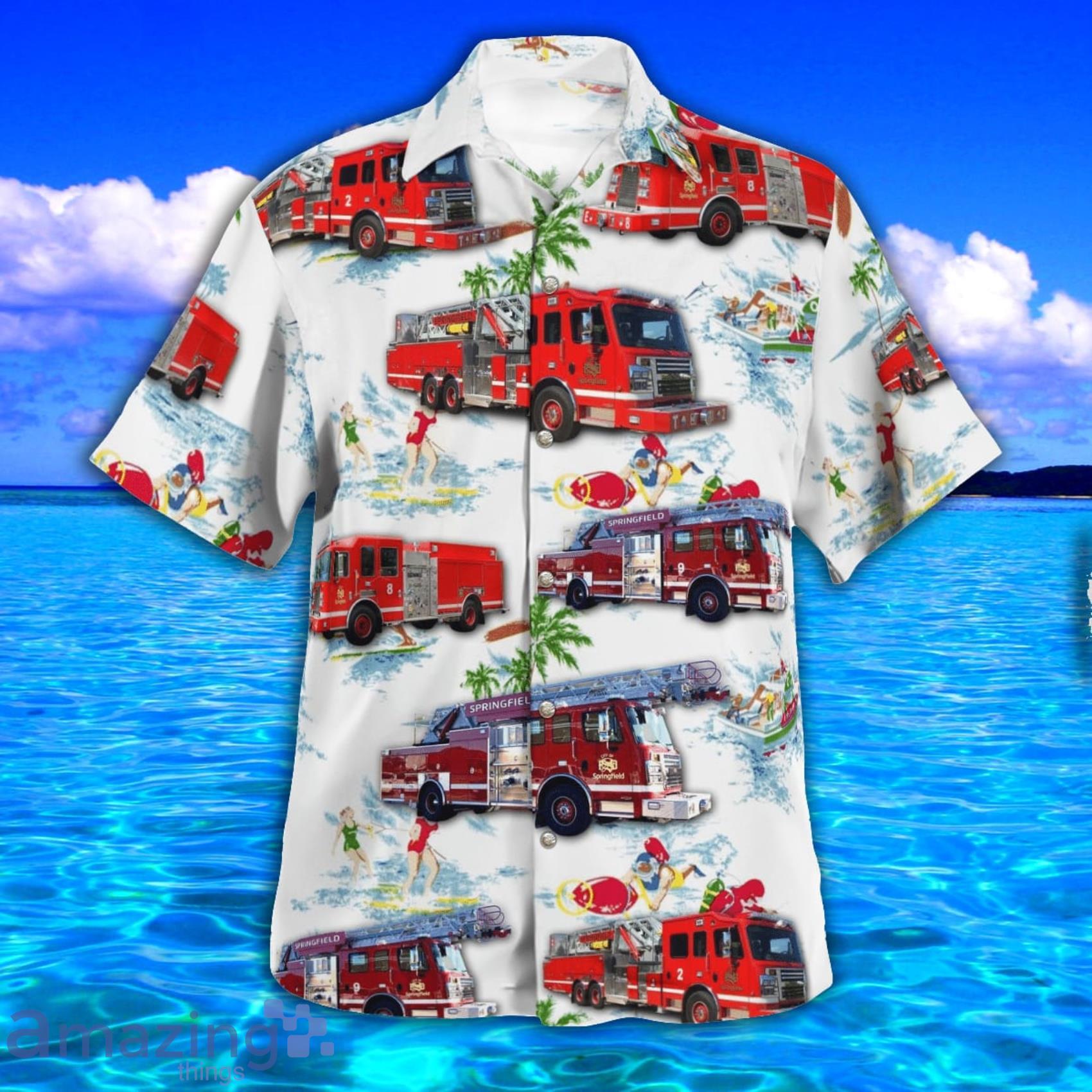 Missouri, Springfield Fire Department Tropical Style Hawaiian Shirt image Missouri, Springfield Fire Department Tropical Style Hawaiian Shirt Product Photo 3