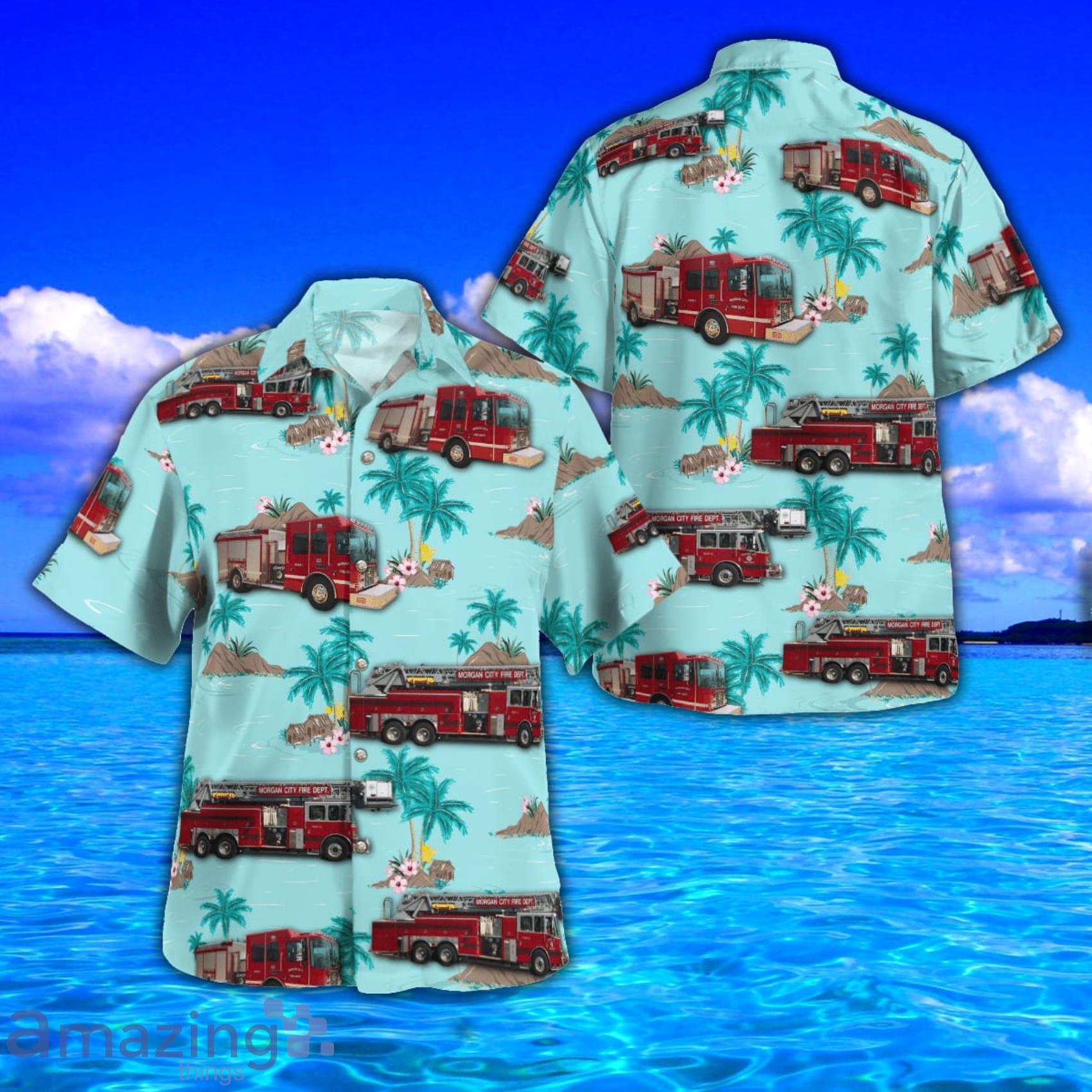 Morgan City Fire Department AOP Aloha Tropical Style Hawaiian Shirt And Beach Short Product Photo 1