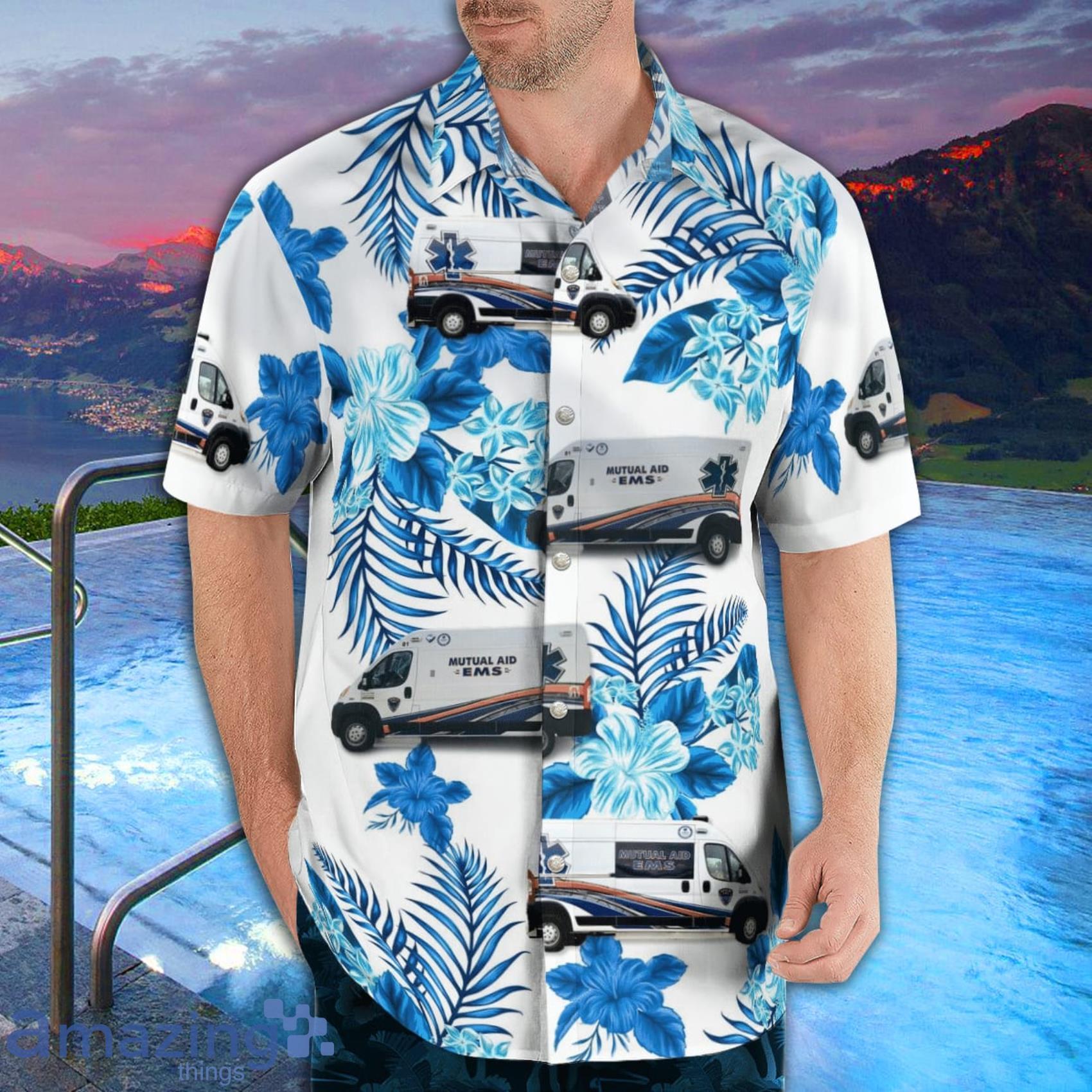 Mutual Aid Ambulance Service AOP Aloha Tropical Style Hawaiian Shirt And Beach Short image Mutual Aid Ambulance Service AOP Aloha Tropical Style Hawaiian Shirt And Beach Short Product Photo 3