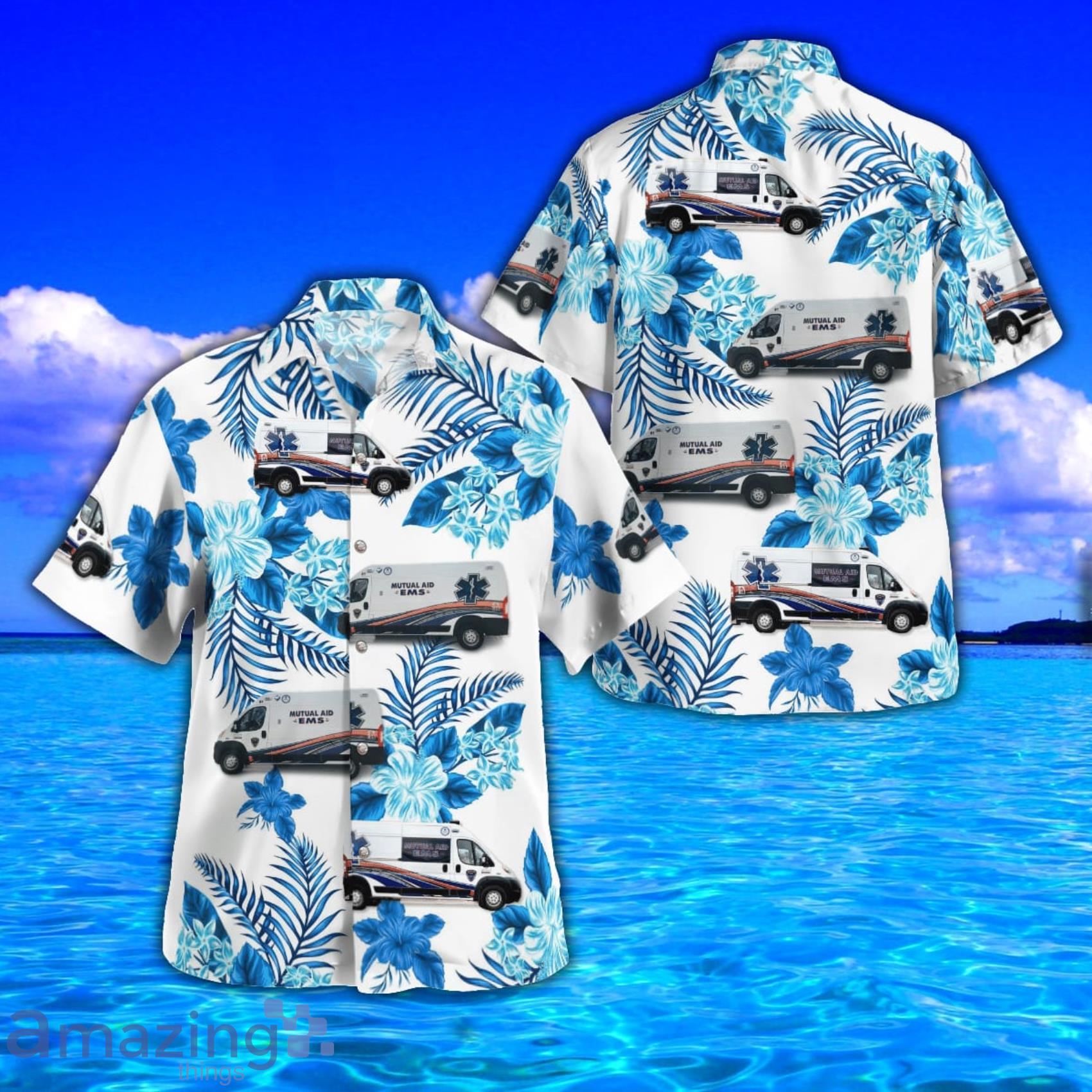 Mutual Aid Ambulance Service AOP Aloha Tropical Style Hawaiian Shirt And Beach Short Product Photo 1