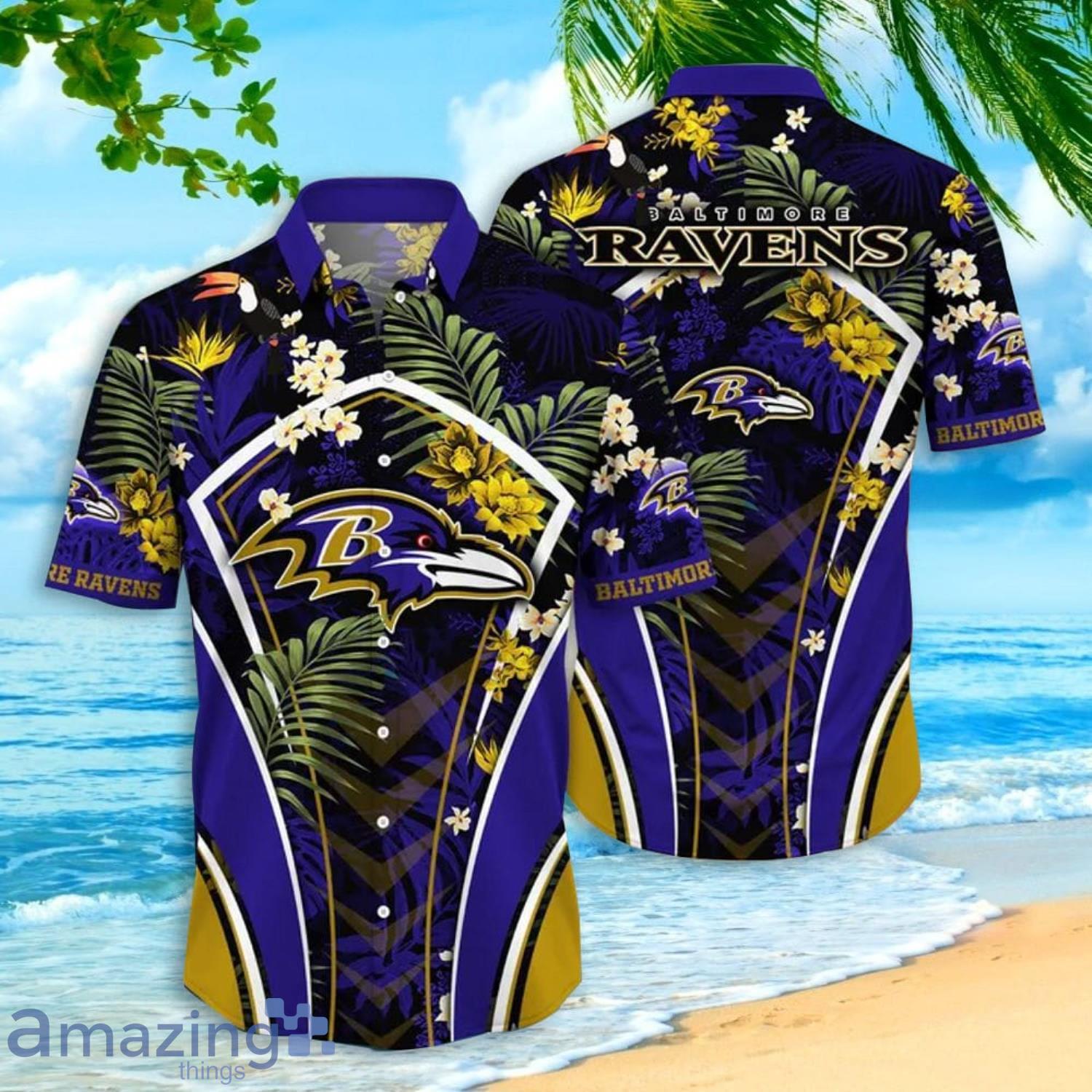 Baltimore Ravens S Mens Summer Holiday Beach Gift Hawaiian Shirt