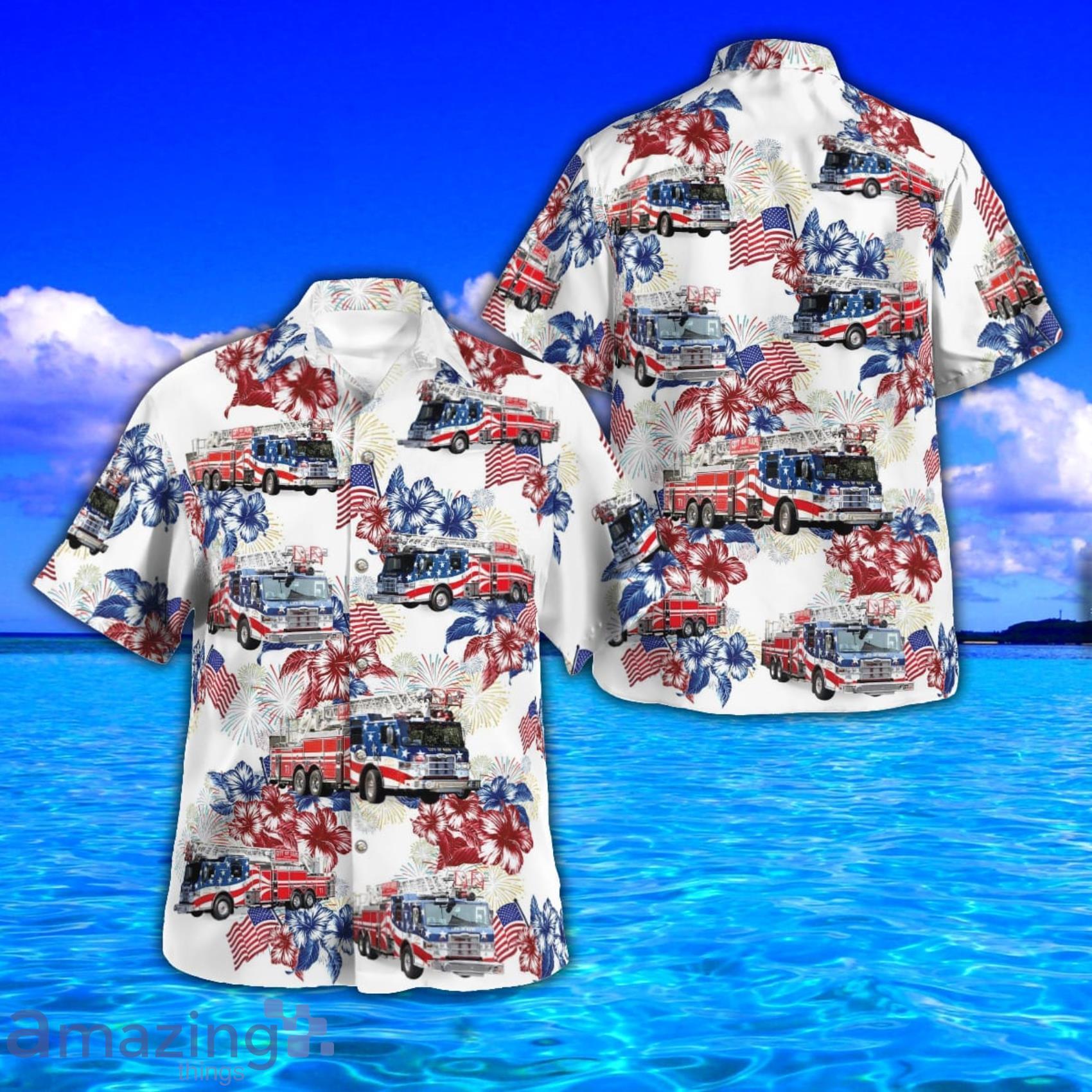 Napa Fire Department Tropical Style AOP Short Sleeve Hawaiian Shirt And Beach Short Product Photo 1