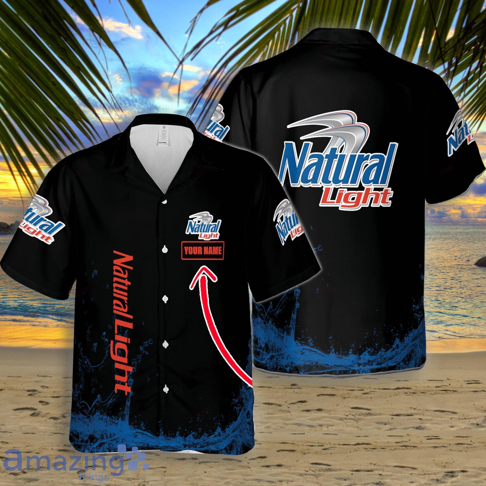 Natural Light Custom Name Hawaiian Shirt Summer Gift Beach Shirt Product Photo 1