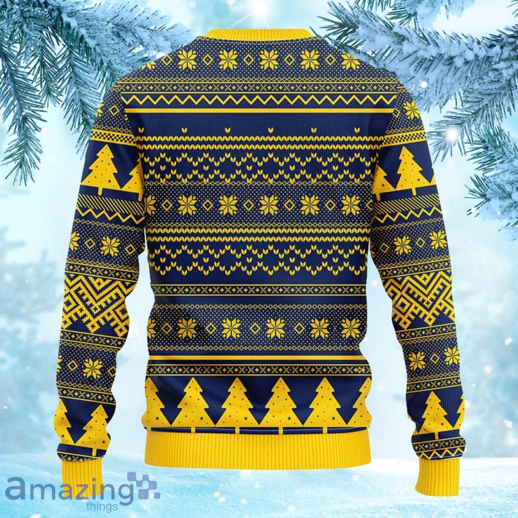 NCAA Michigan Wolverines Tree Ugly Christmas Fleece Sweater 3D Gift For Fan image NCAA Michigan Wolverines Tree Ugly Christmas Fleece Sweater 3D Gift For Fan Product Photo 2
