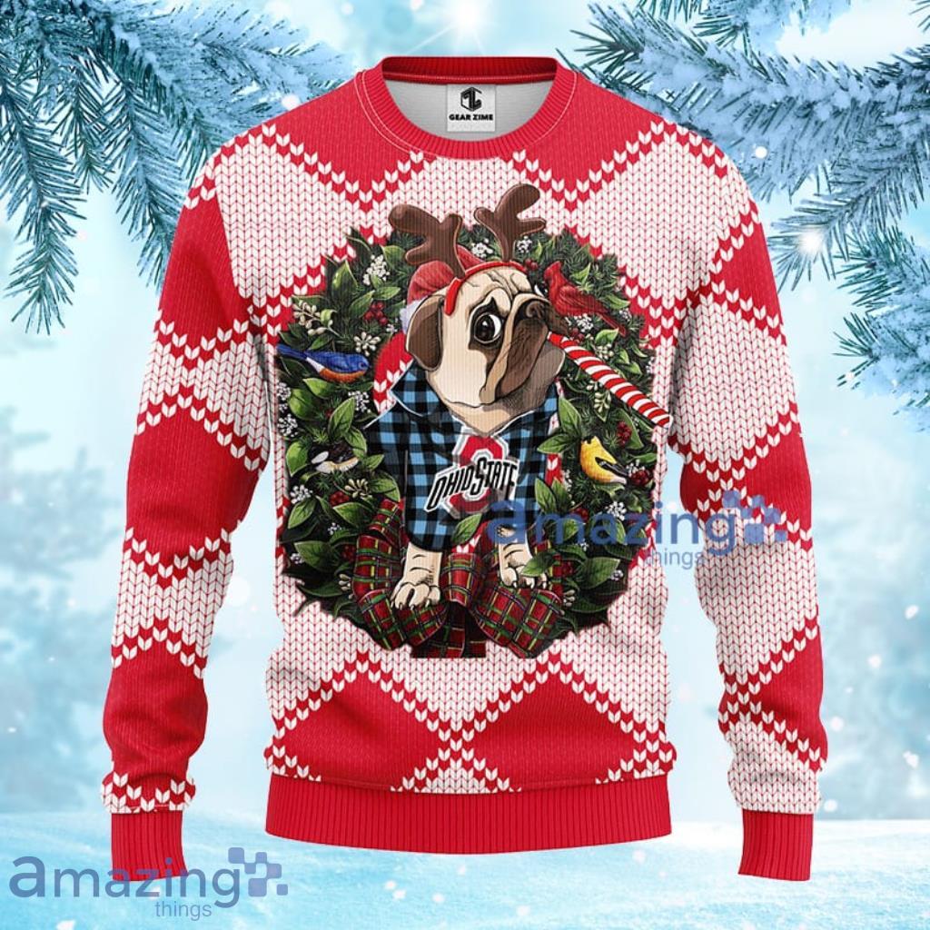 NCAA Ohio State Buckeyes Pub Dog Christmas Ugly Sweater 3D Gift For Fan Product Photo 1