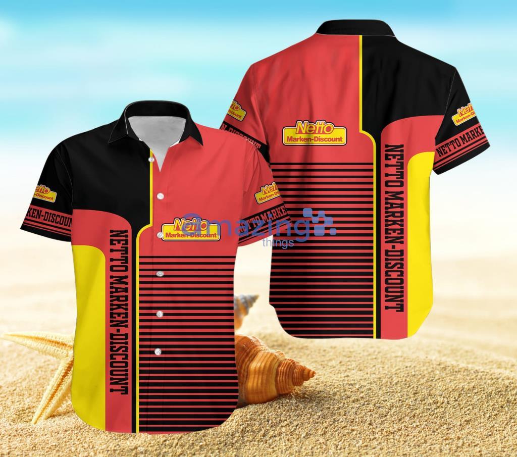 Netto Marken-Discount Black And Red Hawaiian Shirt For Men And Women Product Photo 1