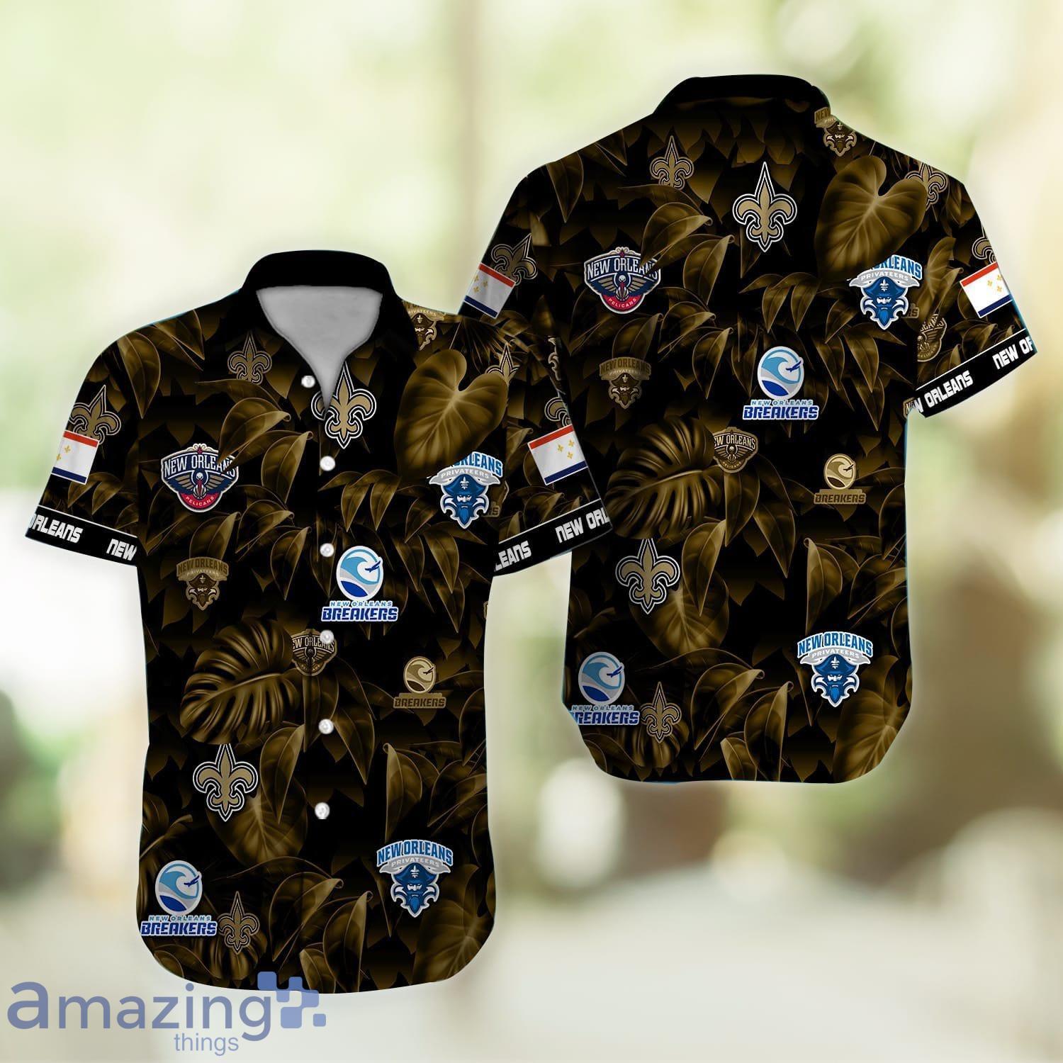New Orleans 3D Leaf Print Hawaiian Shirt For Men And Women Product Photo 1