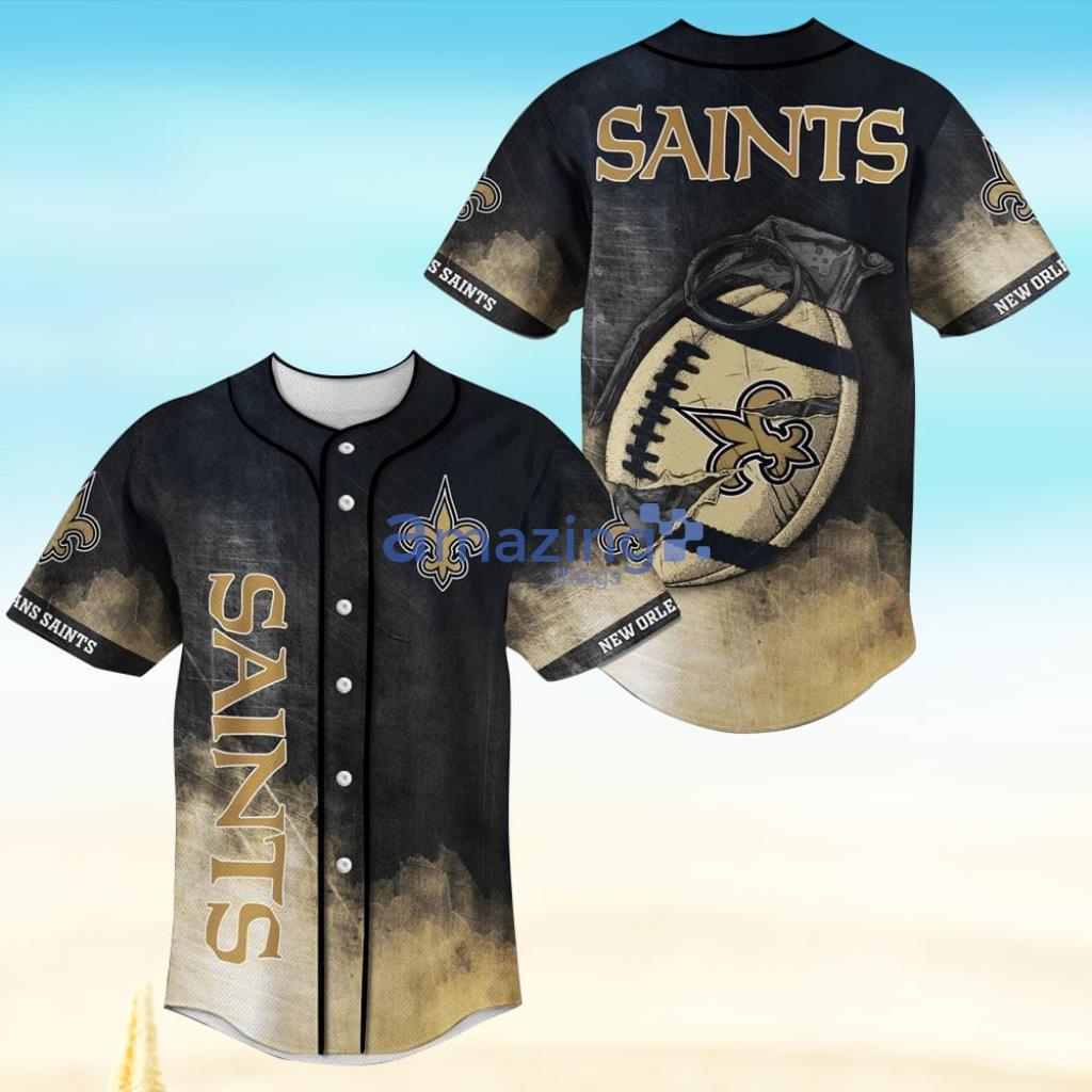 New Orleans Saints Grenade NFL Baseball Jersey Shirt Product Photo 1