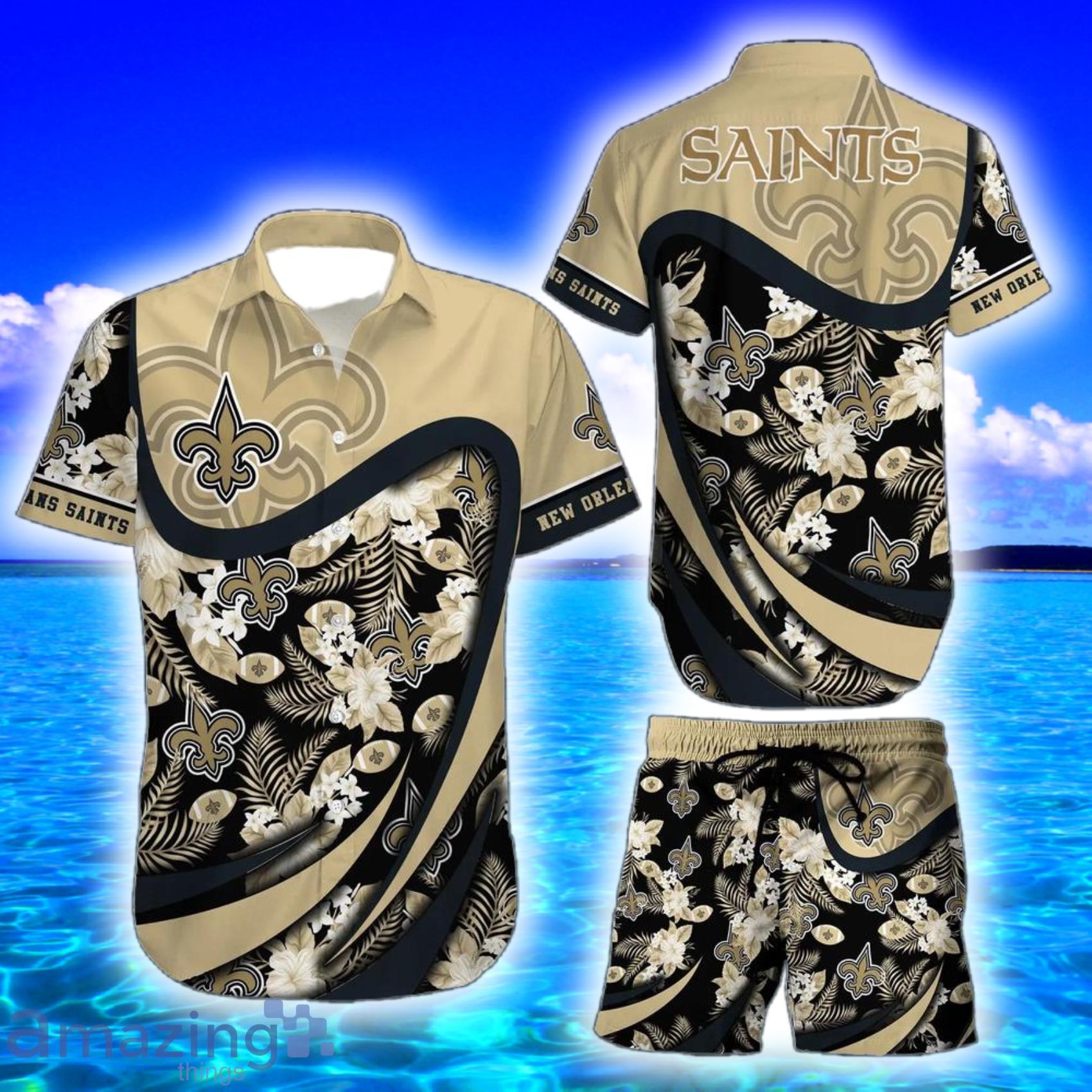 New Orleans Saints Nfl Tropical Flowers Pattern Amazing Design Hawaiian Shirt And Short Product Photo 1 New Orleans Saints Nfl Tropical Flowers Pattern Amazing Design Hawaiian Shirt And Short Product Photo 1