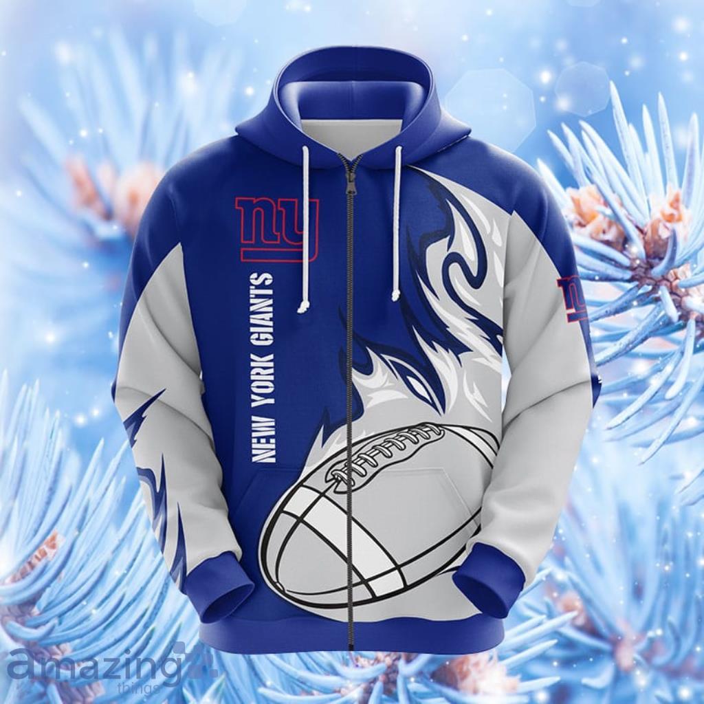 New York Giants NFL Blue Hoodie, Zip Hoodie 3D All Over Print For Fans Product Photo 1
