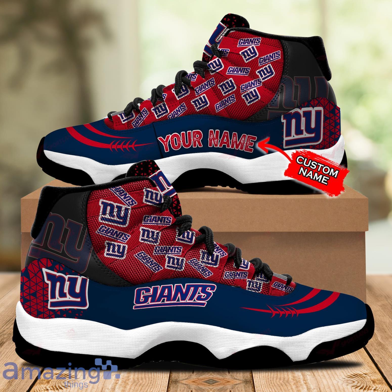 New York Giants NFL Custom Name Air Jordan 11 Sneakers Shoes For Fans