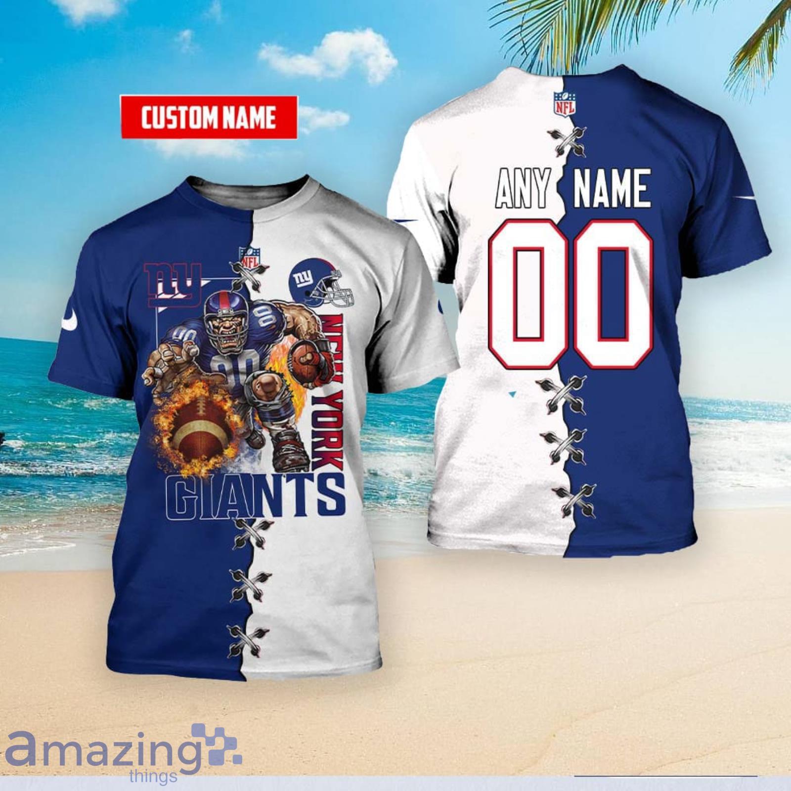 New York Giants Nfl Custom Name And Number T-Shirt Sweatshirt Hoodie 3D All  Over Print Shirt