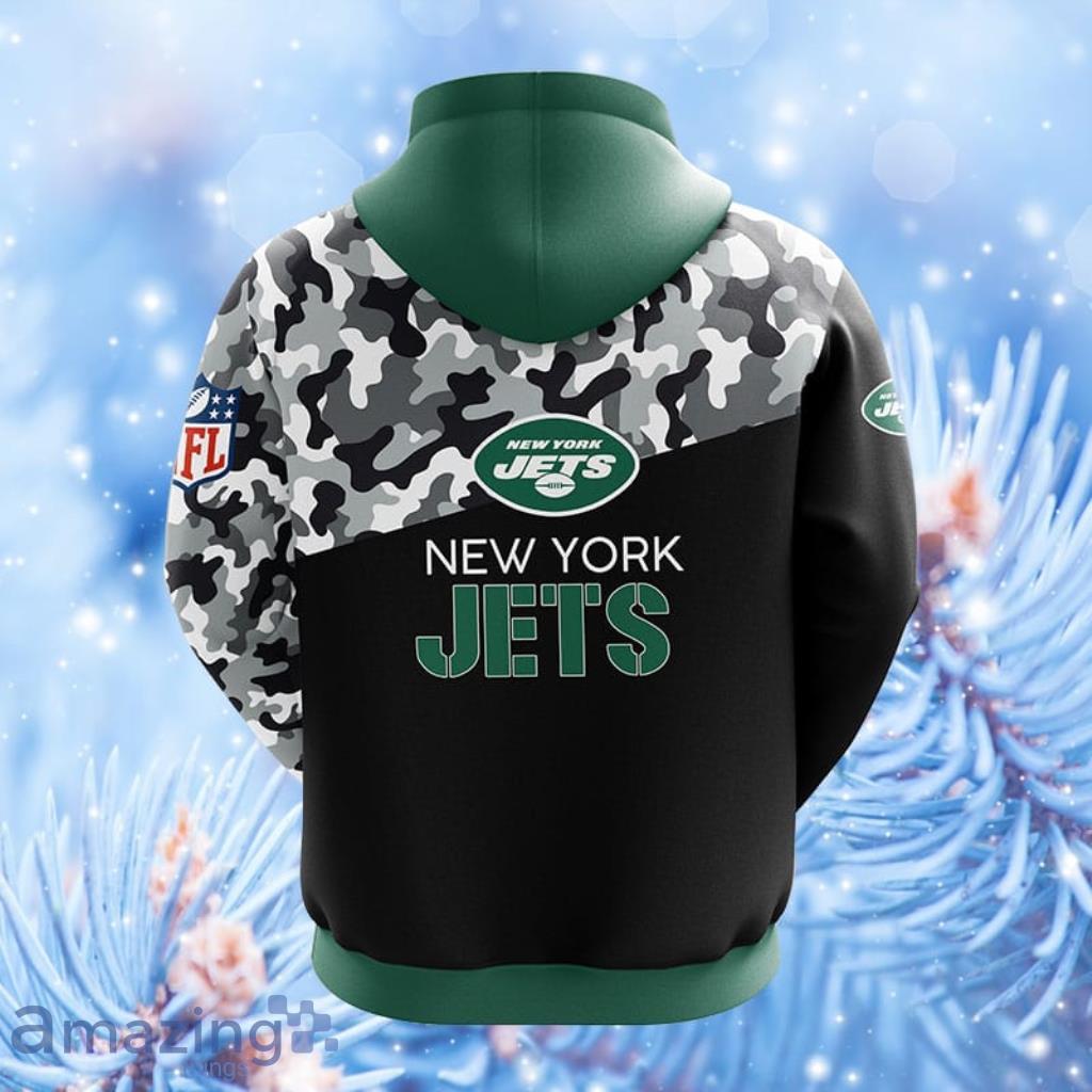 NFL New York Jets Camouflage Green Hoodie, Zip Hoodie 3D All Over Print For  Fans