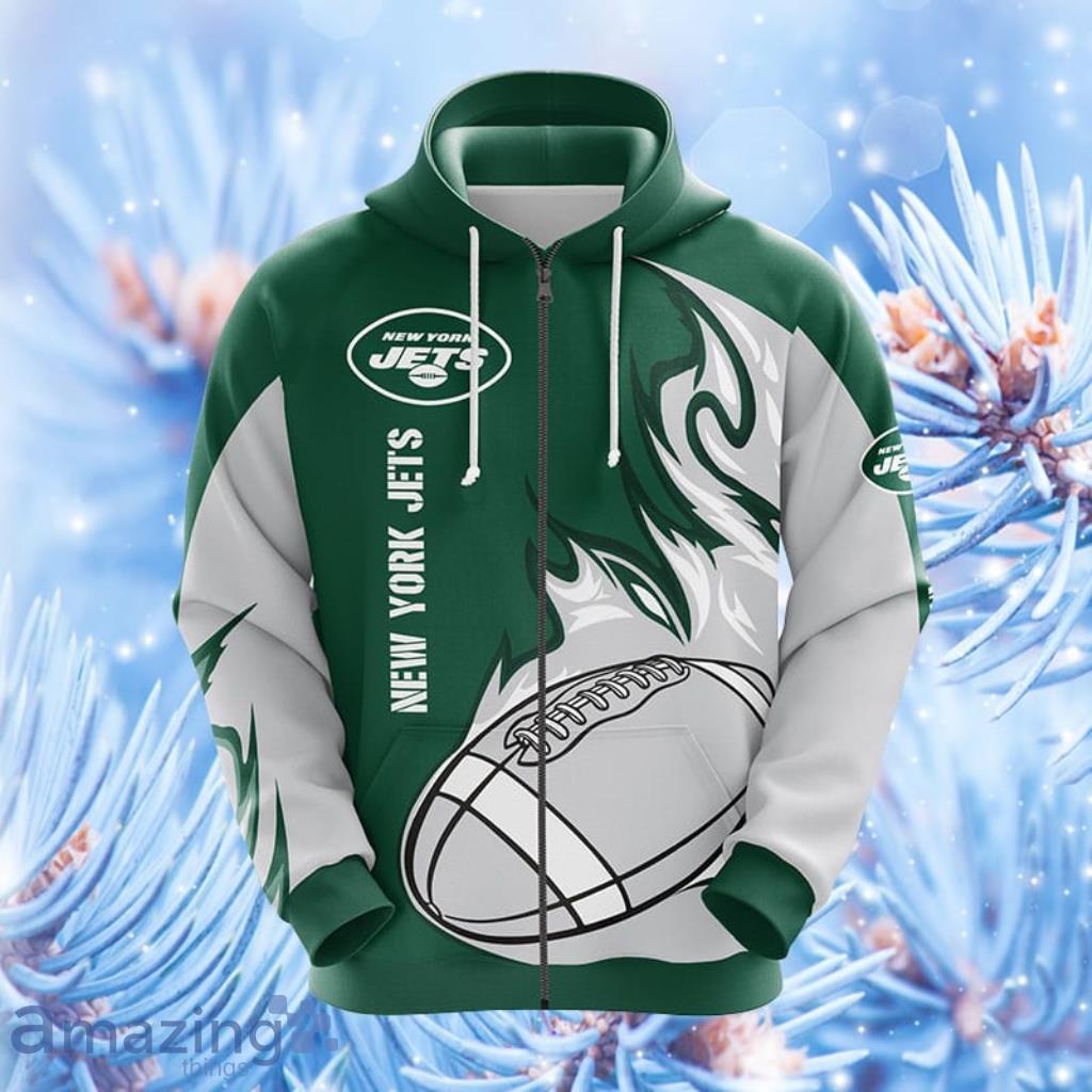 New York Jets NFL Green Hoodie, Zip Hoodie 3D All Over Print For Fans Product Photo 1