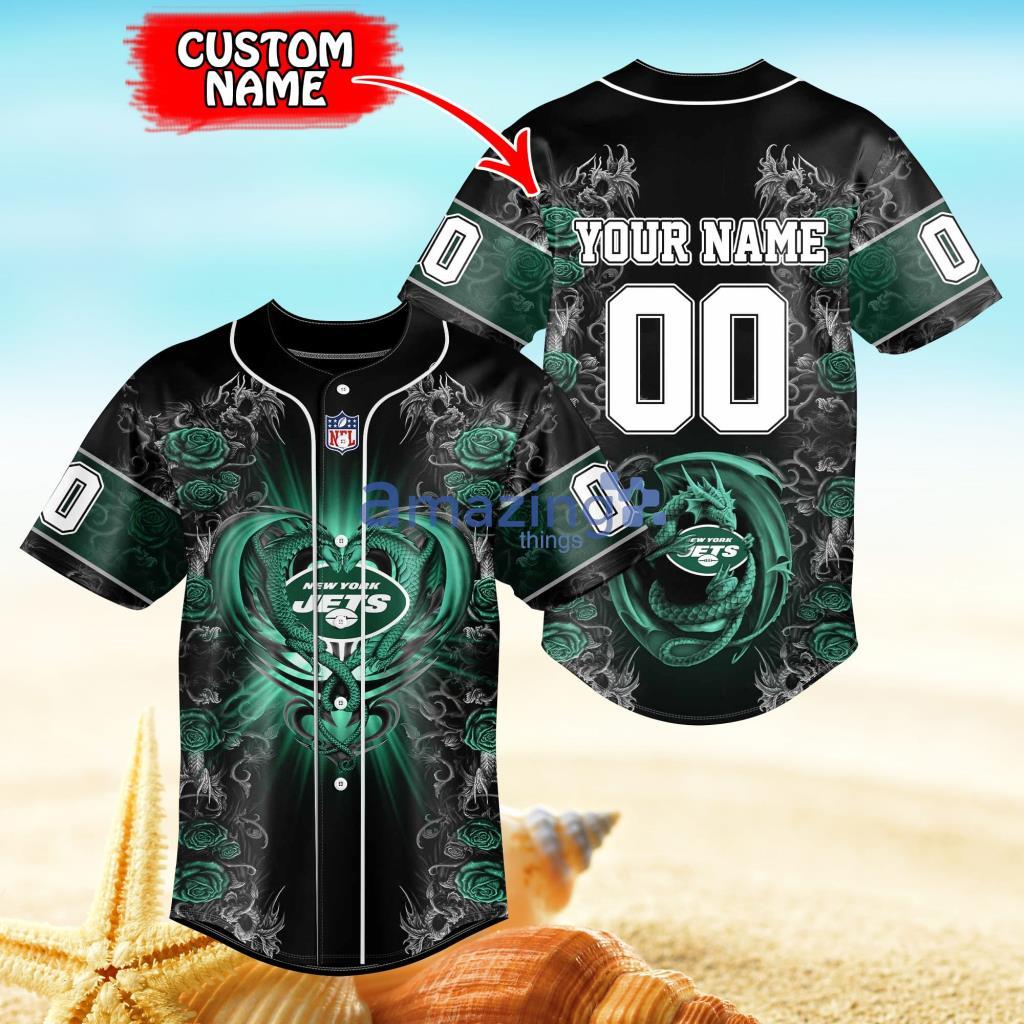New York Jets Personalized NFL Dragon Baseball Jersey Shirt Gift