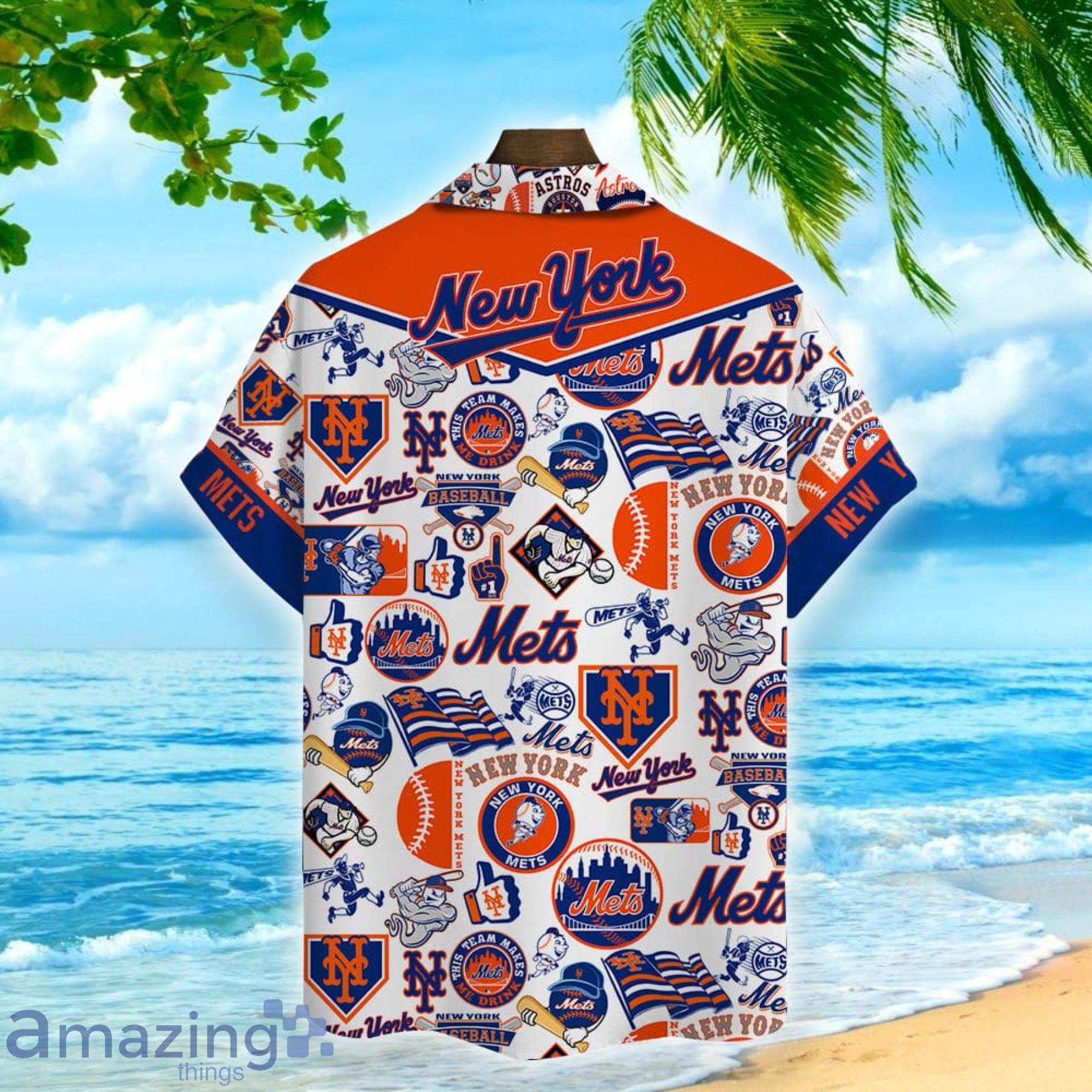 New York Mets Vintage Pattern Major League Baseball Hawaiian Shirt Summer  Gift For Fans