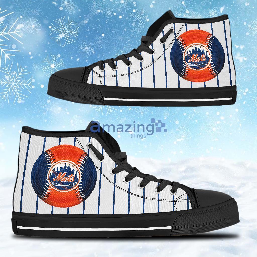 New York Mets MLB Baseball 1 Custom Canvas High Top Shoes Product Photo 1
