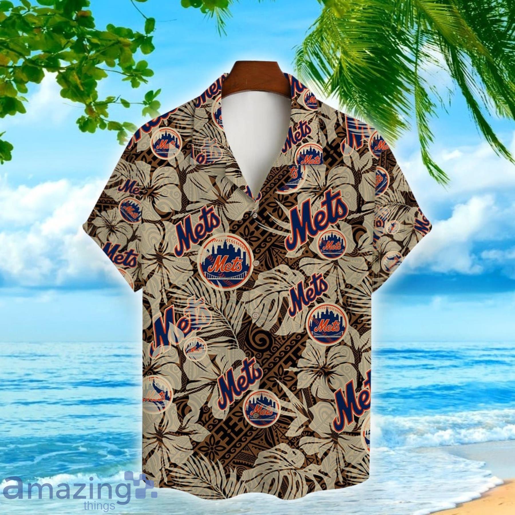 New York Mets Major League Baseball Simple Pattern 3D Print Hawaiian Shirt  For Fans, New York