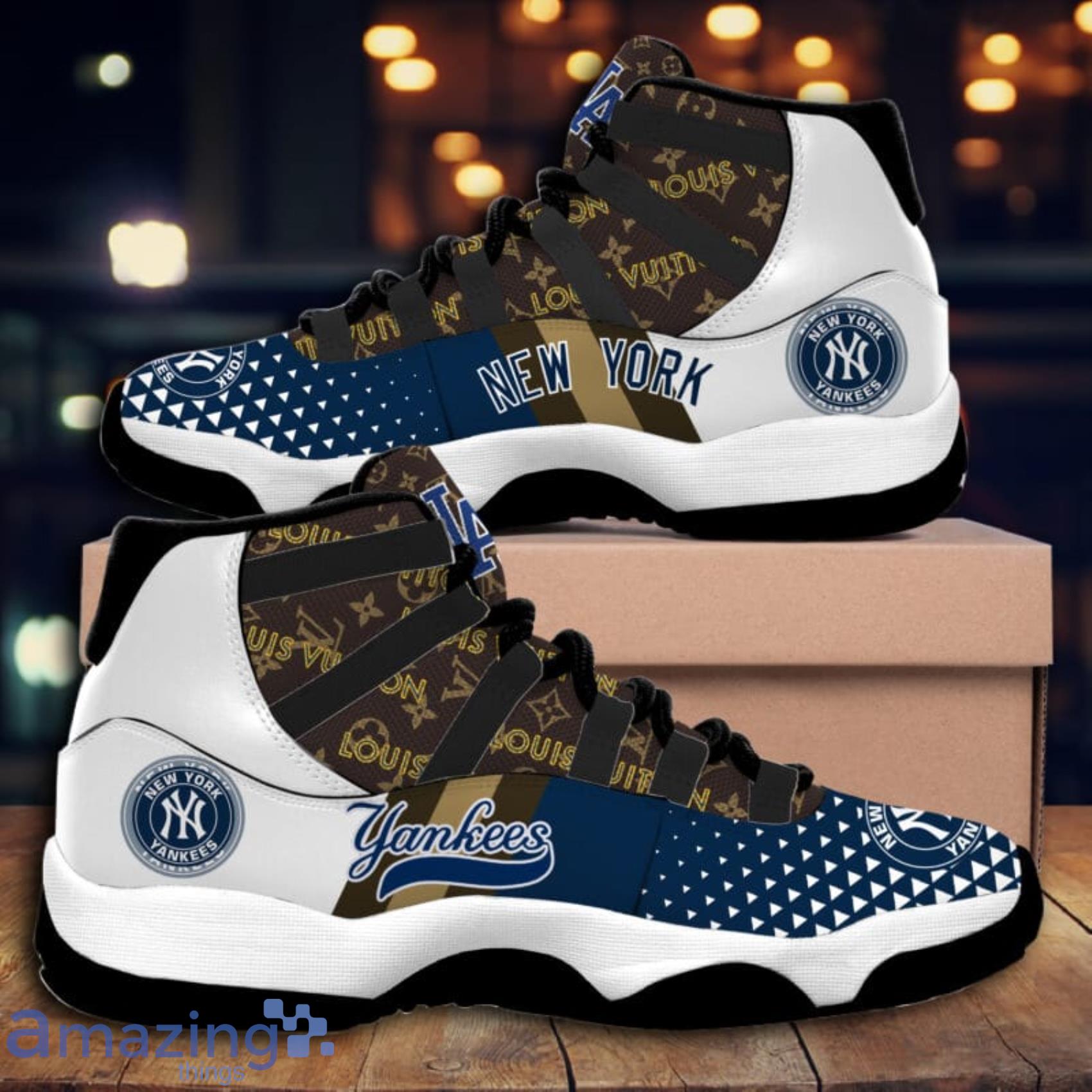 New York Yankees Lv All Over Print Air Jordan 11 Shoes For Men And Women