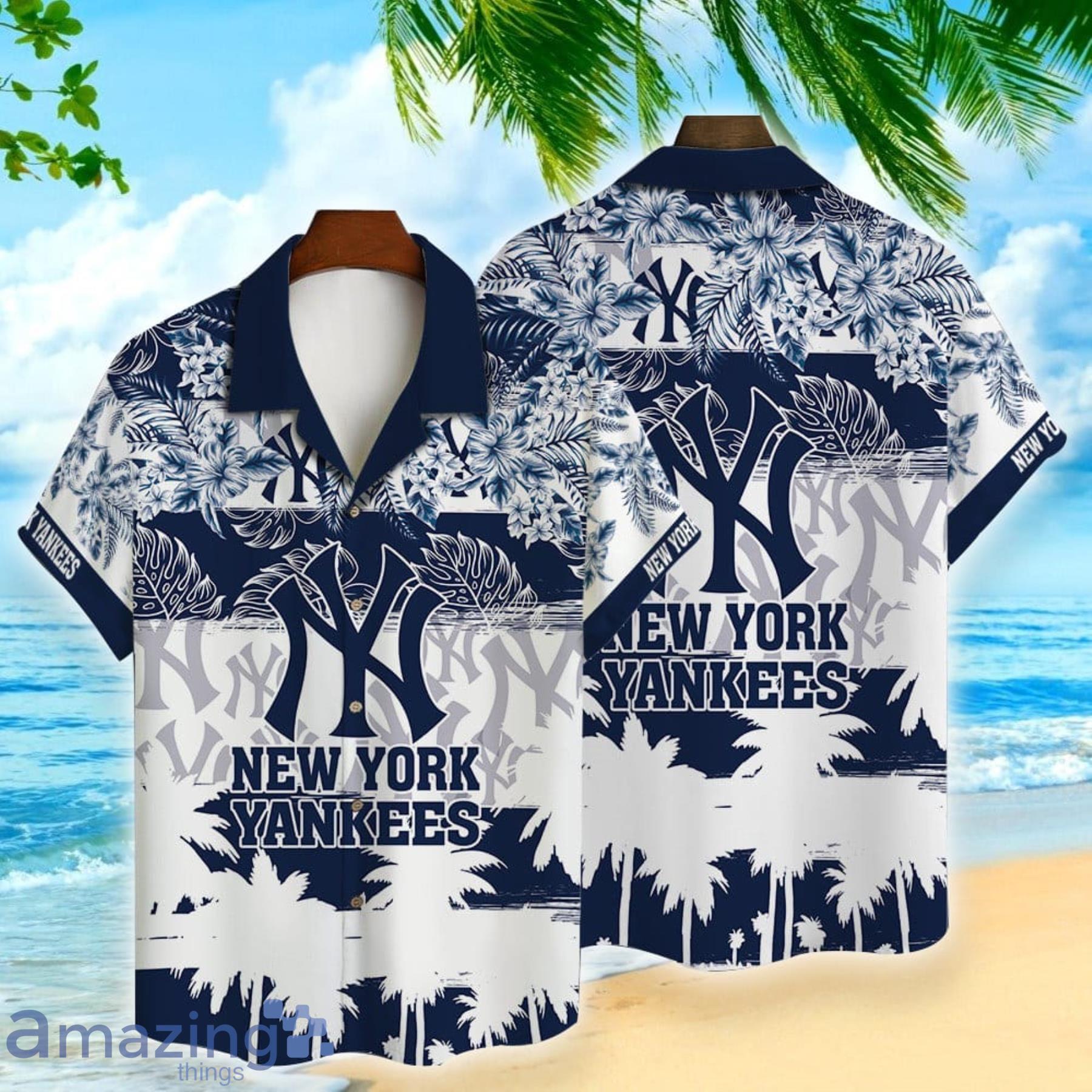 HOT New York Yankees baseball Floral Hawaiian Shirt 100% New