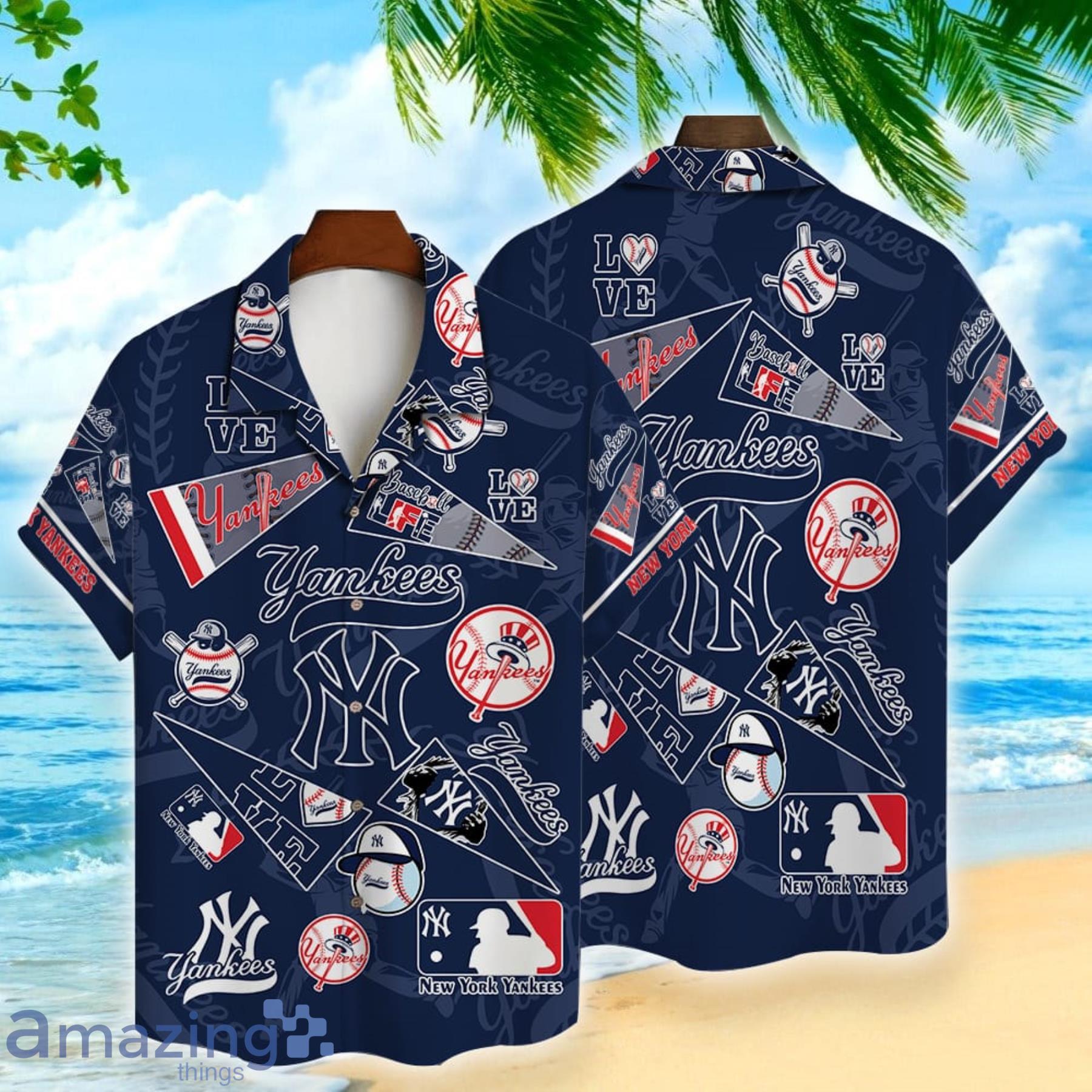New York Yankees 3D Hawaiian Shirt 