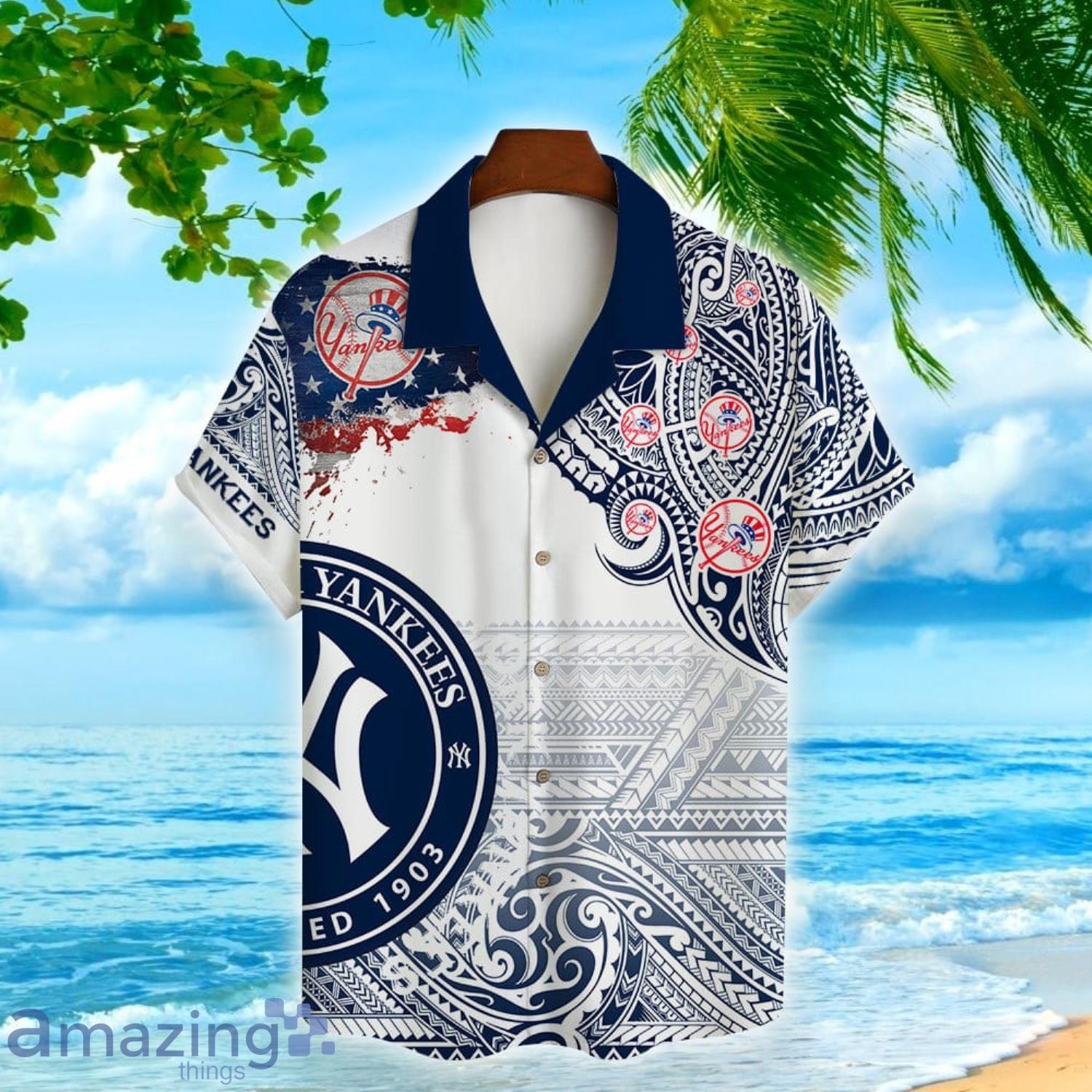 New York Yankees Major League Baseball Short Sleeve 3D Hawaiian Shirt  Summer Gift
