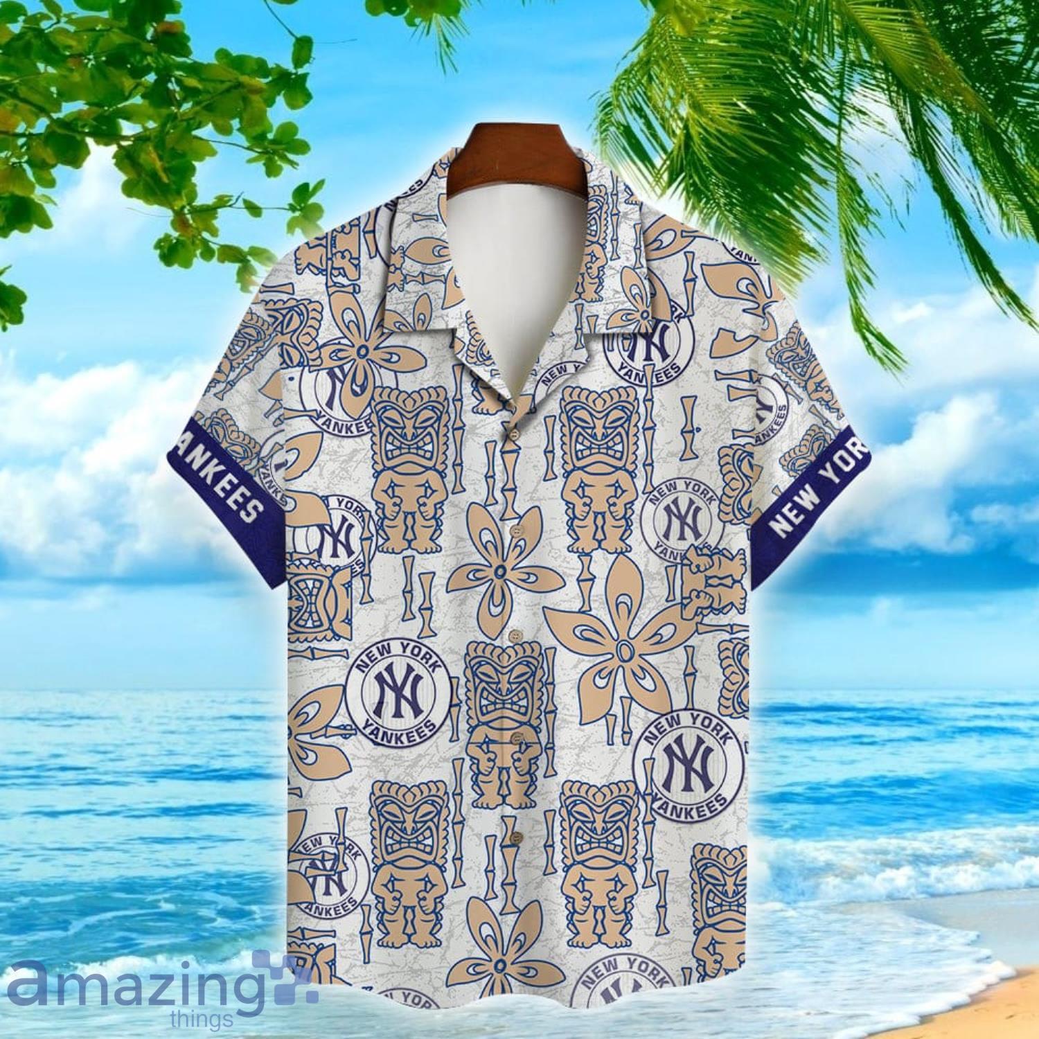 New York Yankees Major League Baseball Logo Pattern Hawaiian Shirt For  Baseball Fans