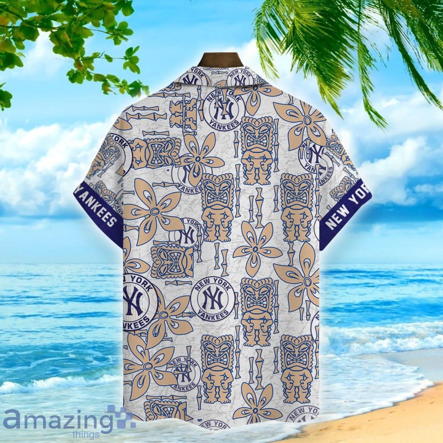 New York Yankees Major League Baseball Logo Pattern Hawaiian Shirt For  Baseball Fans