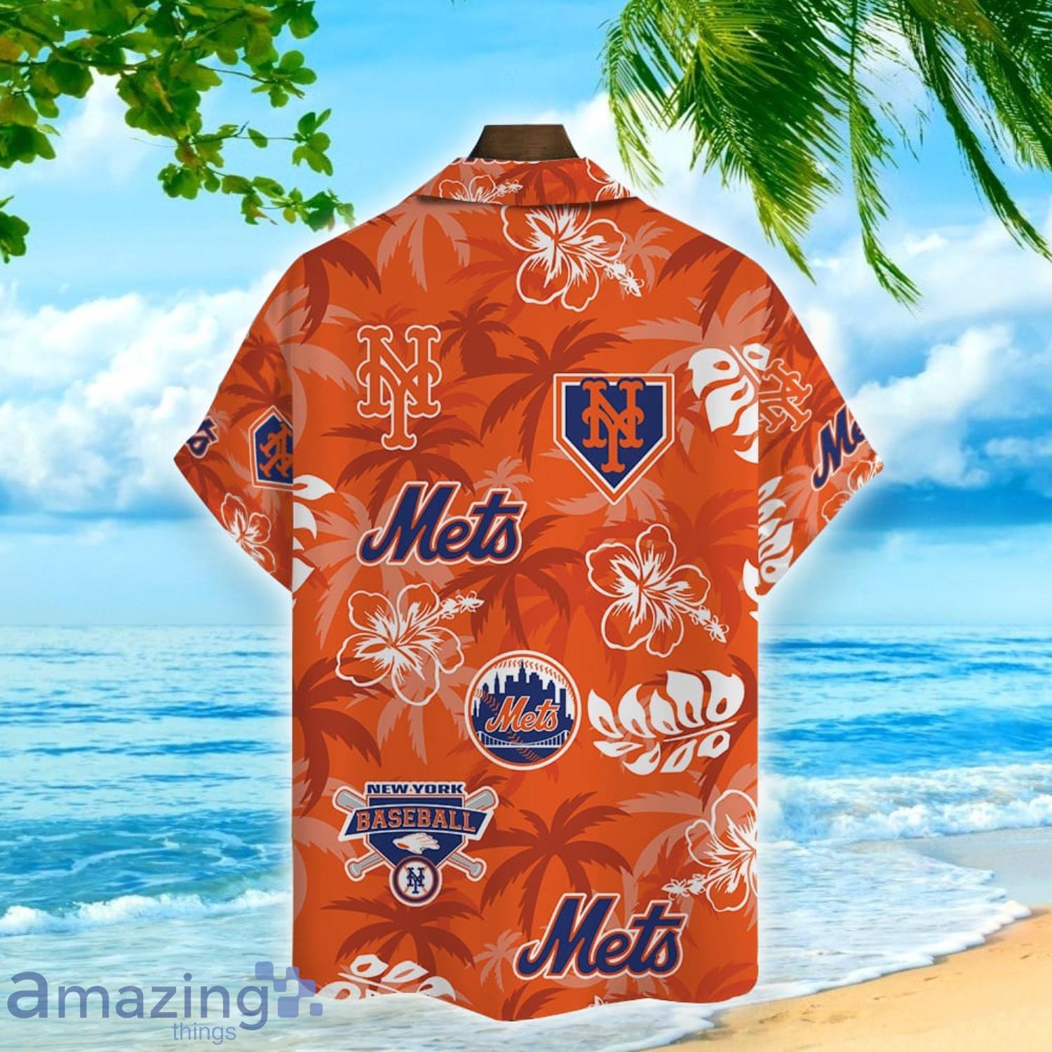 MLB New York Mets Hawaiian Shirt Aloha Shirt Hibiscus Flowers