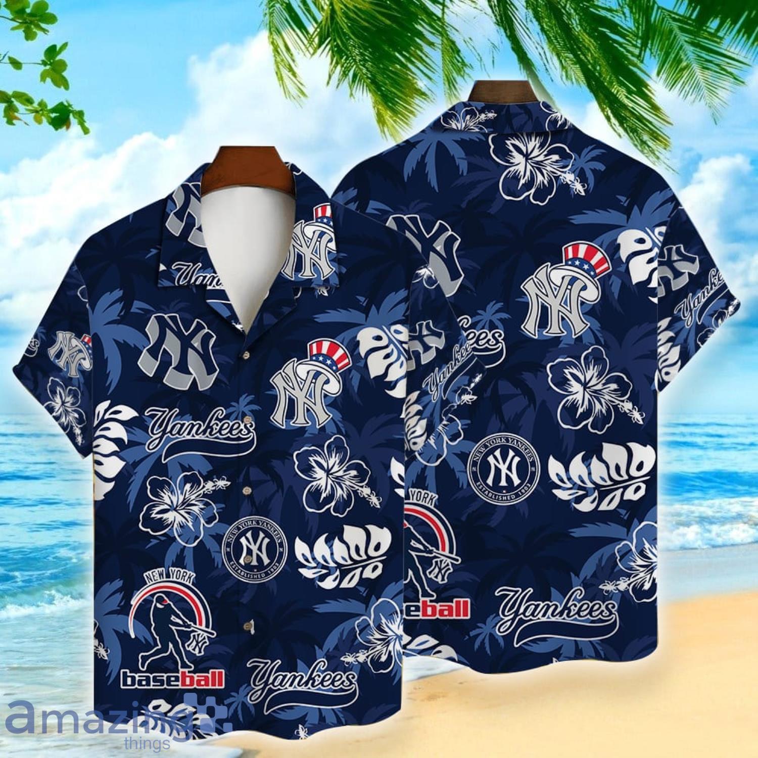 New York Yankees Tropical Aloha 2023 Blue Hawaiian Shirt