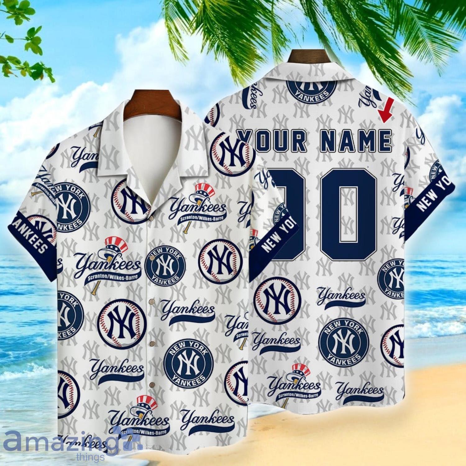 NewYork Yankees MLB Custom Name And Number Best Summer Gift Hawaiian Shirt  For Fans