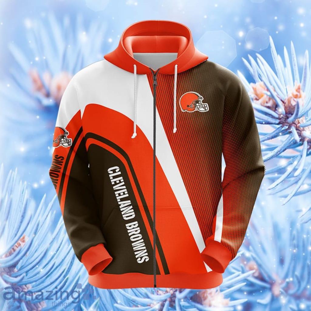 NFL Cleveland Browns Orange Hoodie, Zip Hoodie 3D All Over Print