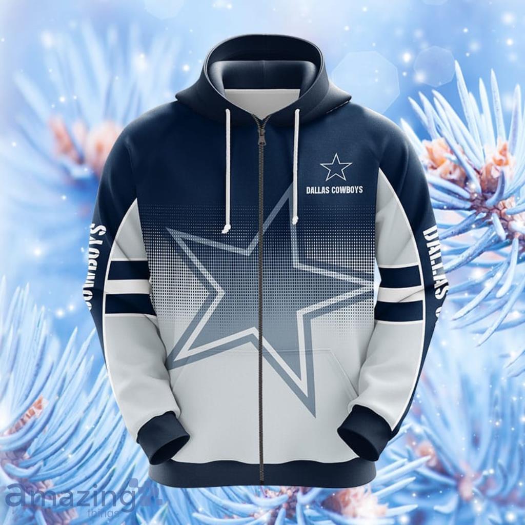 NFL Dallas Cowboys Blue Hoodie, Zip Hoodie 3D All Over Print For Fans Product Photo 1