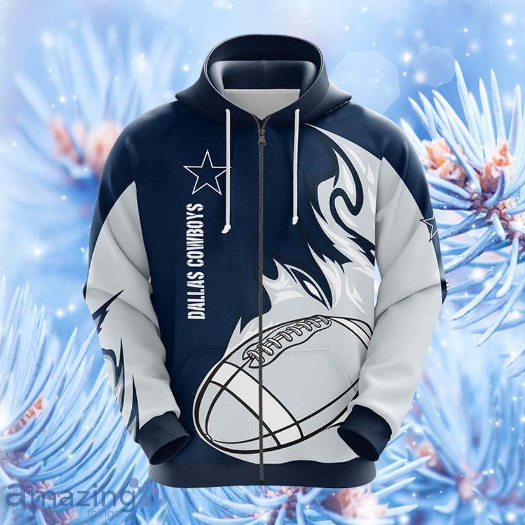 NFL Dallas Cowboys Blue Unisex Hoodie, Zip Hoodie 3D All Over Print For Fans Product Photo 1