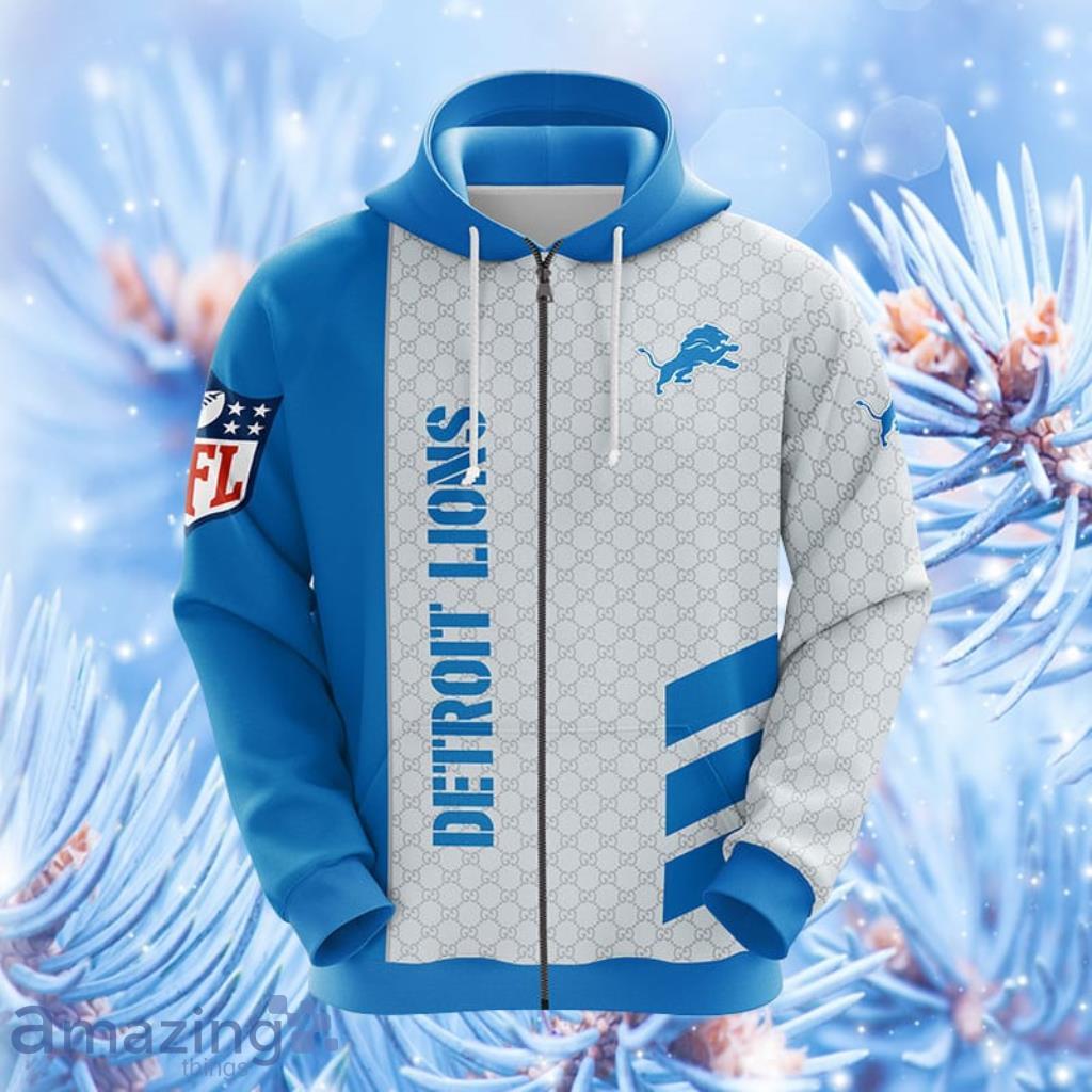 NFL Detroit Lions Blue Hoodie, Zip Hoodie 3D All Over Print For Fans Product Photo 1