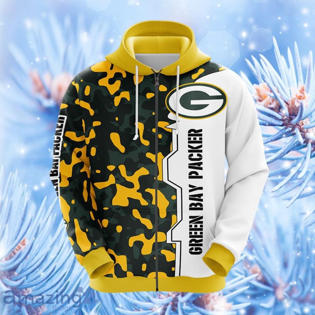 NFL Green Bay Packers Yellow Unisex Hoodie, Zip Hoodie 3D All Over