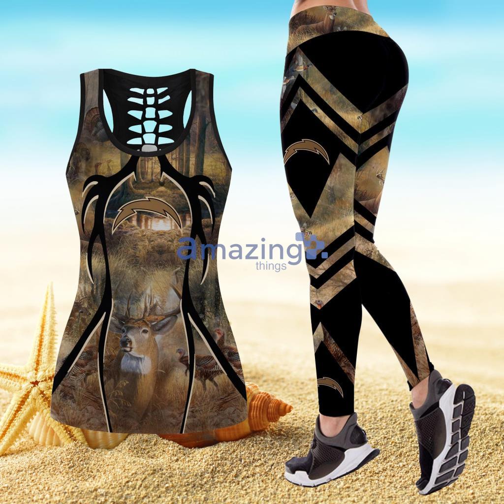 NFL Los Angeles Chargers Hunting Style Hollow Combo Hollow Tank Top And Legging Product Photo 1