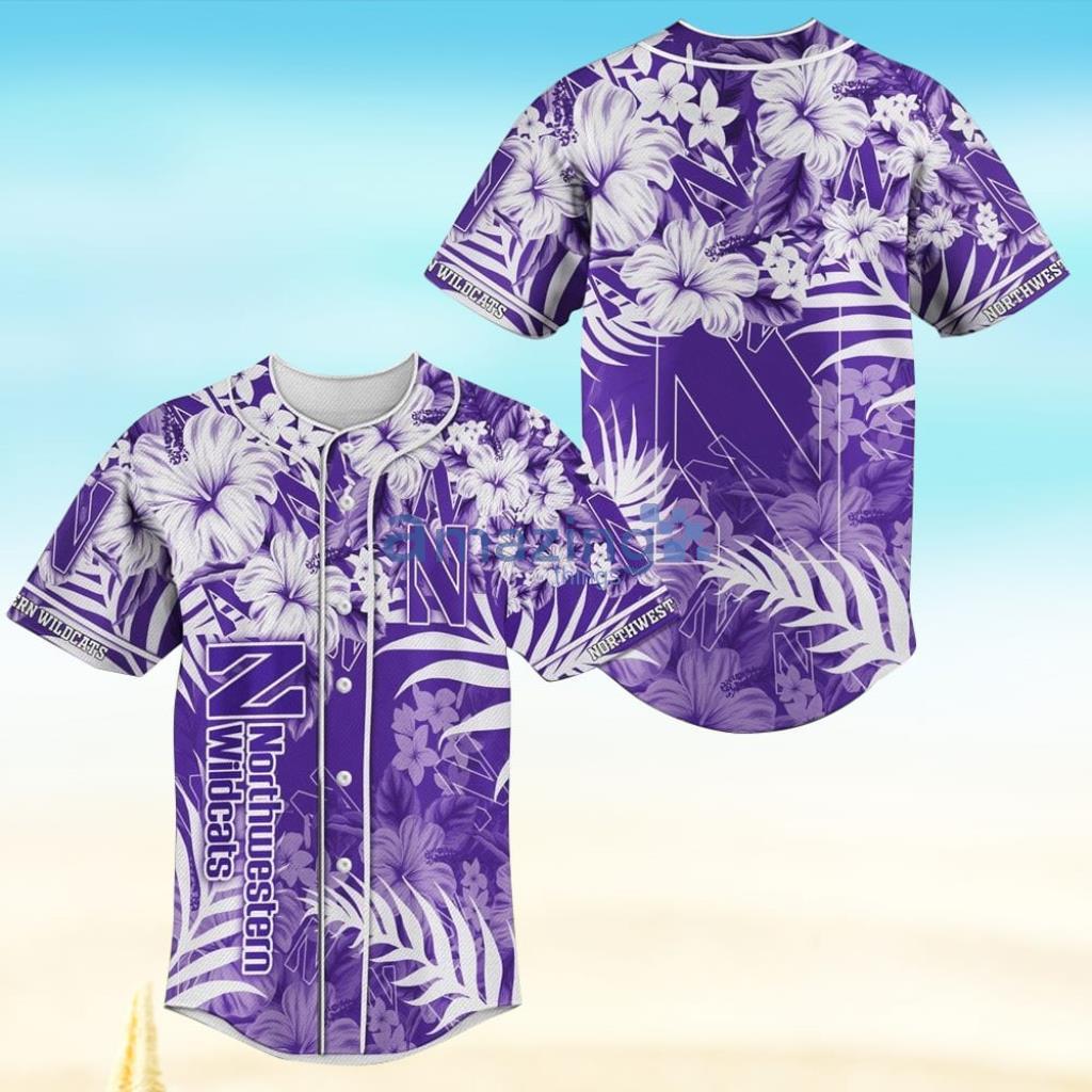 Northwestern Wildcats Flower MLB Baseball Jersey Shirt Product Photo 1
