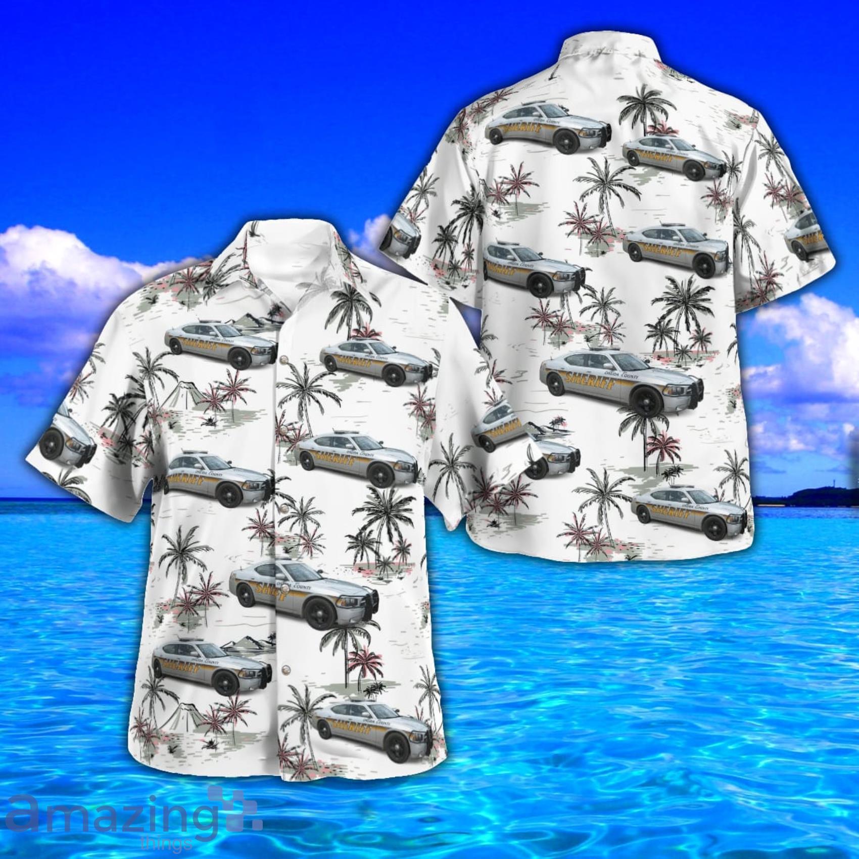 Oneida County, Wisconsin Sheriff Tropical Style AOP Short Sleeve Hawaiian Shirt And Beach Short Product Photo 1