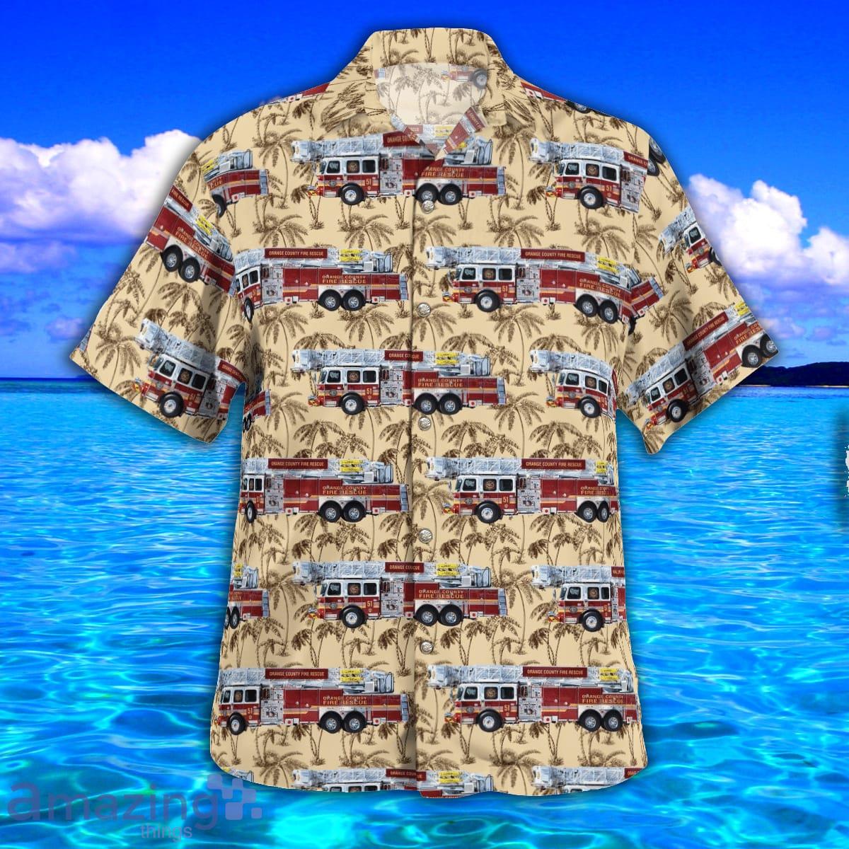 Orange County Fire Rescue Department, Florida AOP Aloha Hawaiian Shirt And Beach Short image Orange County Fire Rescue Department, Florida AOP Aloha Hawaiian Shirt And Beach Short Product Photo 2