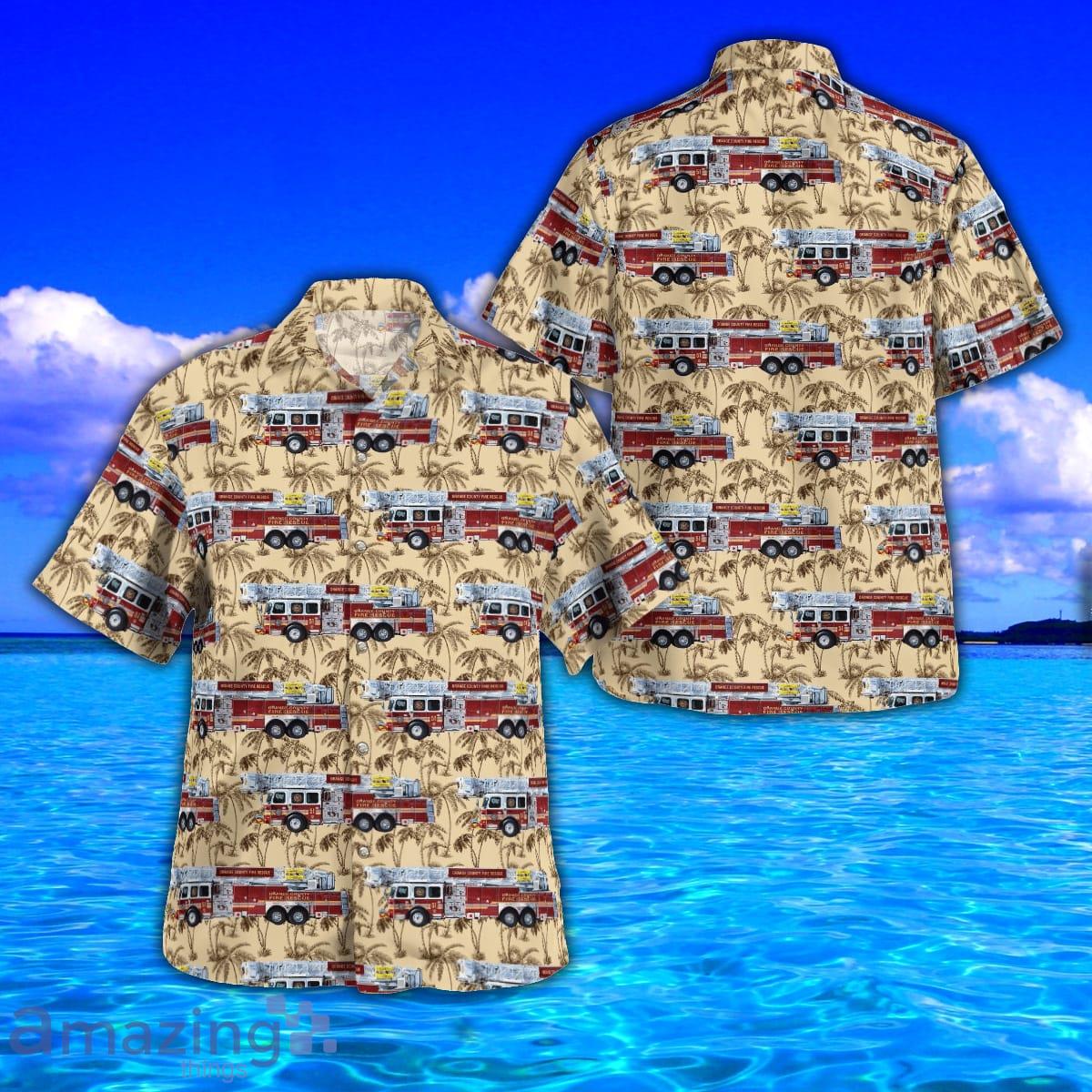 Orange County Fire Rescue Department, Florida AOP Aloha Hawaiian Shirt And Beach Short Product Photo 1