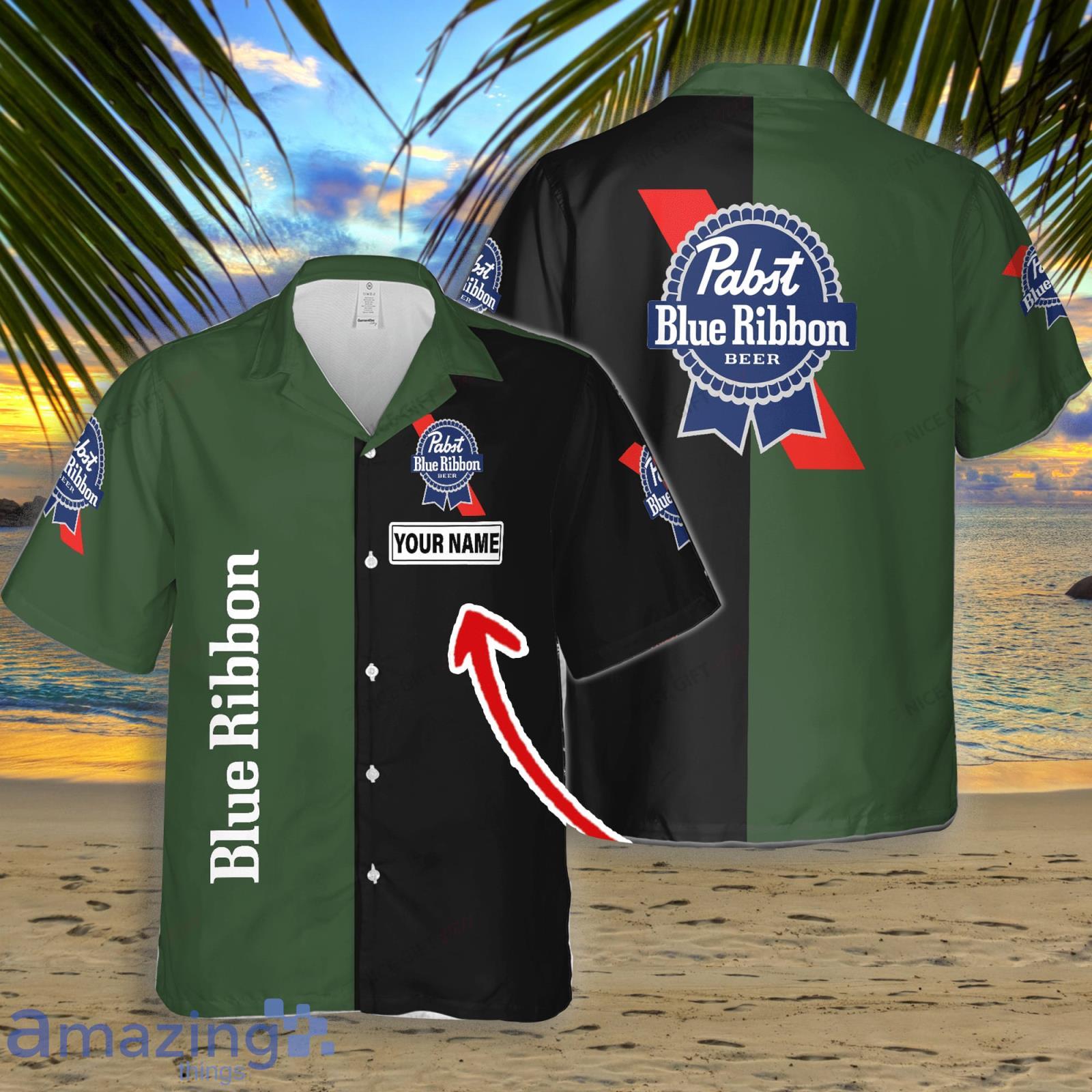 Pabst Blue Ribbon Hawaiian Shirt Beer Gift For Beach Trip